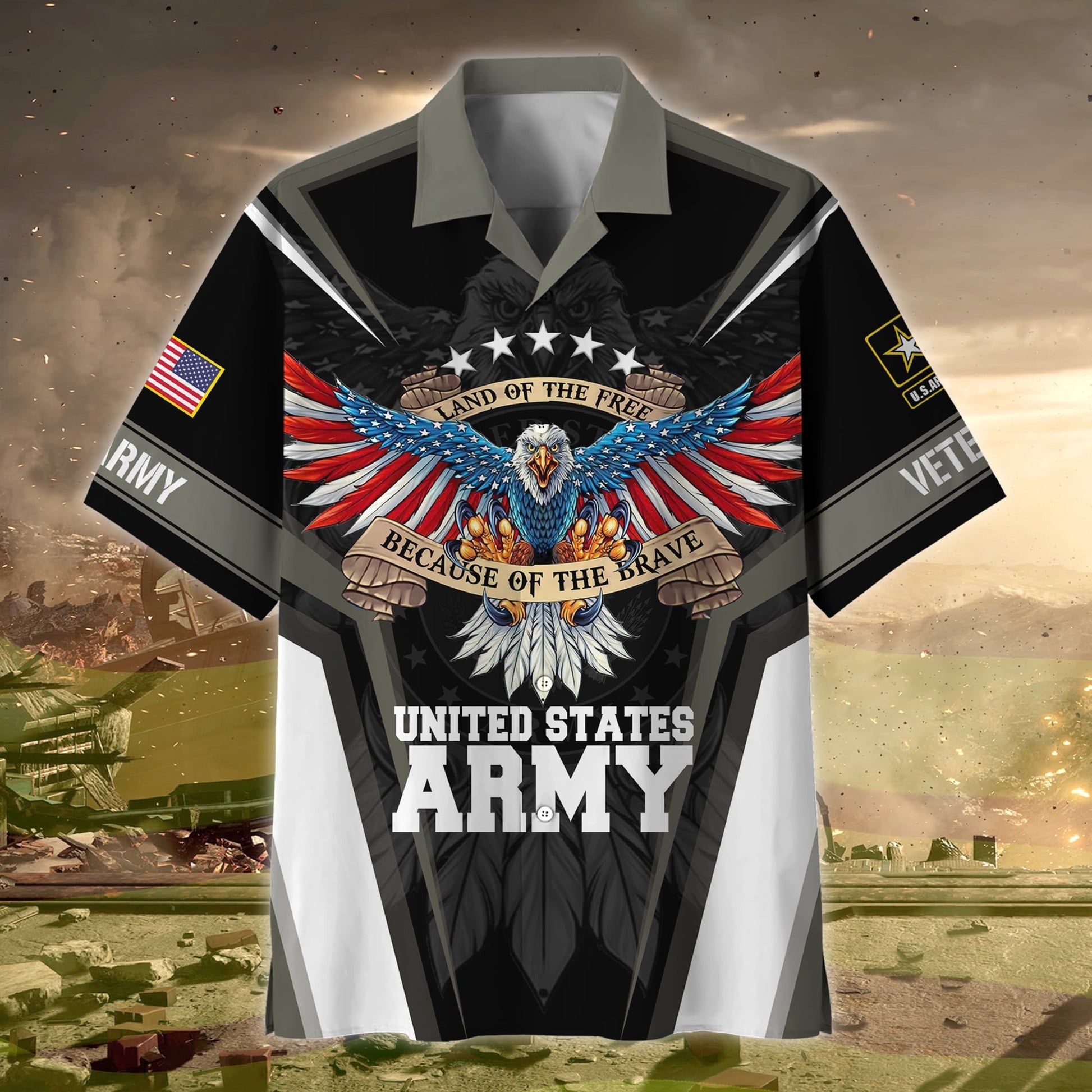 Premium Land Of The Free US Veteran Hawaii Shirt NPVC080302