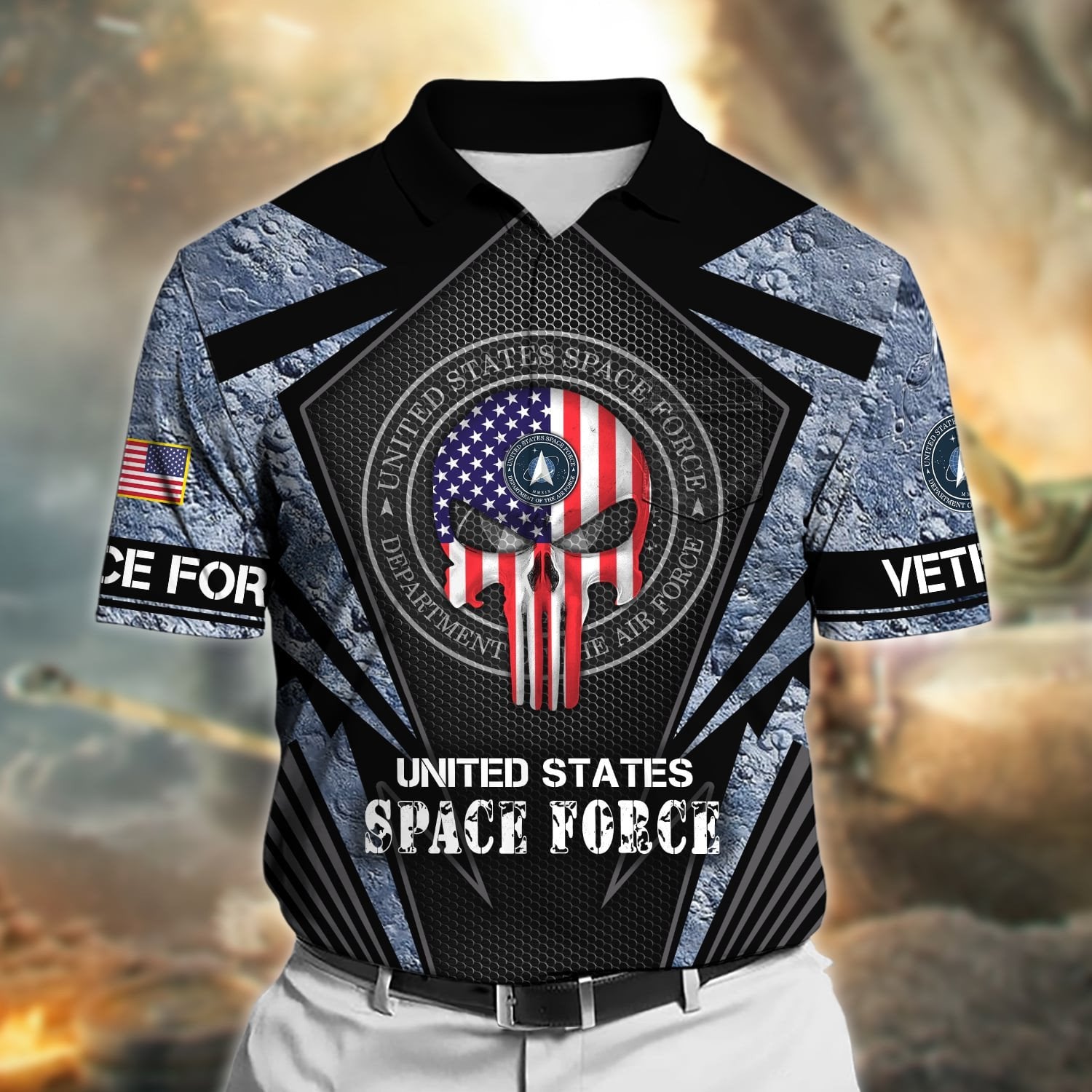 Premium Honoring All Who Served US Veteran Polo Shirt With Pocket NPVC050501