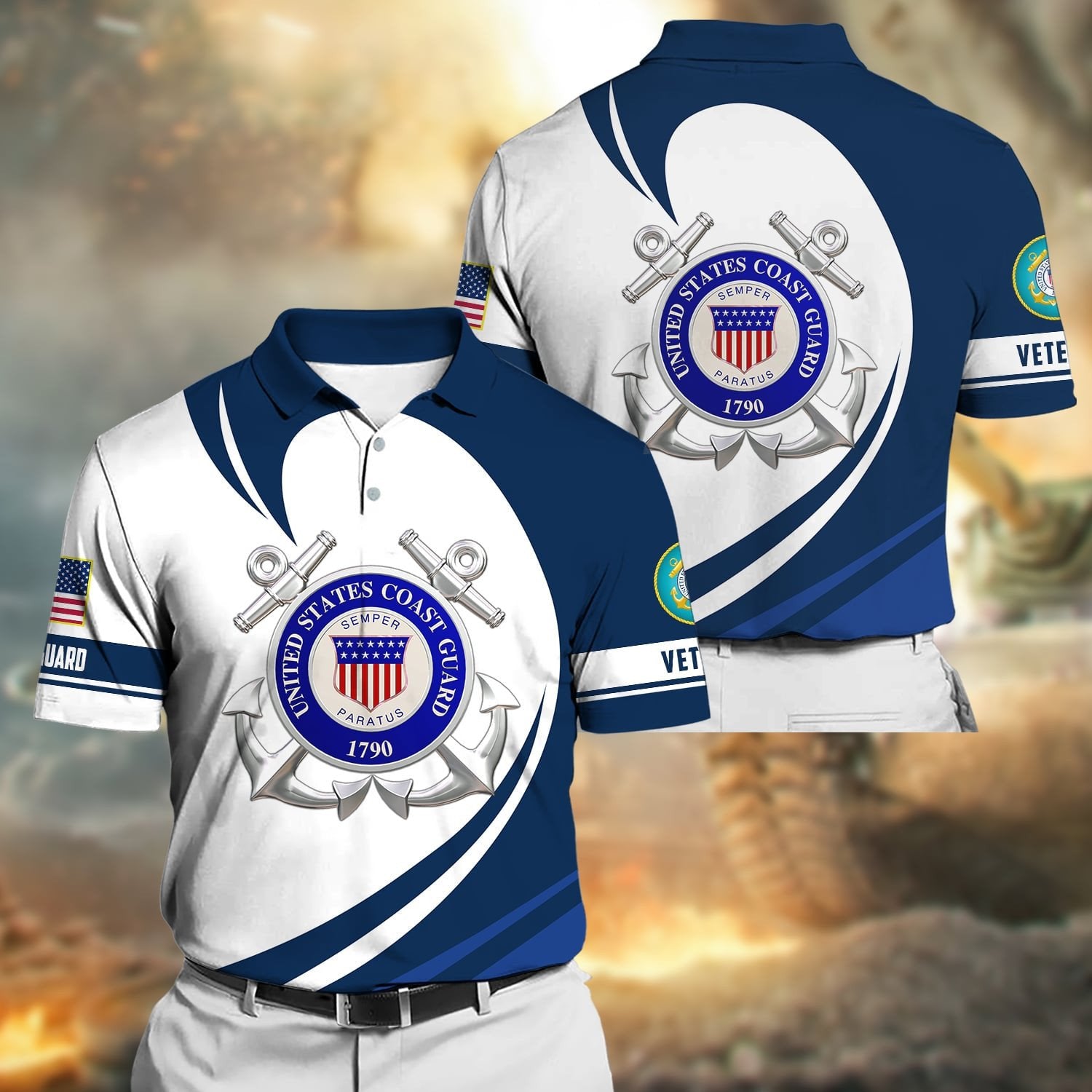 Premium Proudly Served US Veteran Polo Shirt NPVC250502