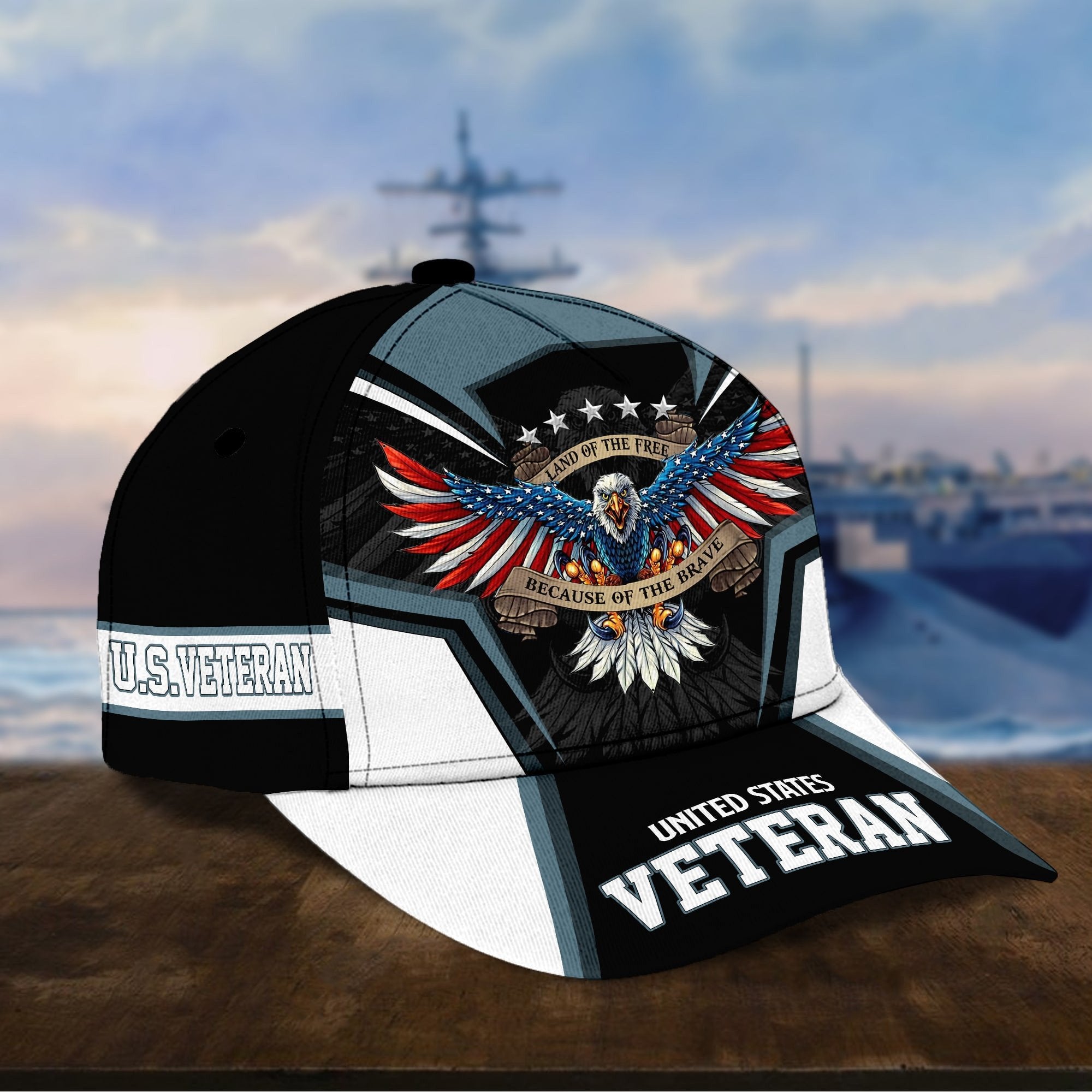 Premium Land Of The Free U.S. Veteran 3D Cap NPVC110701