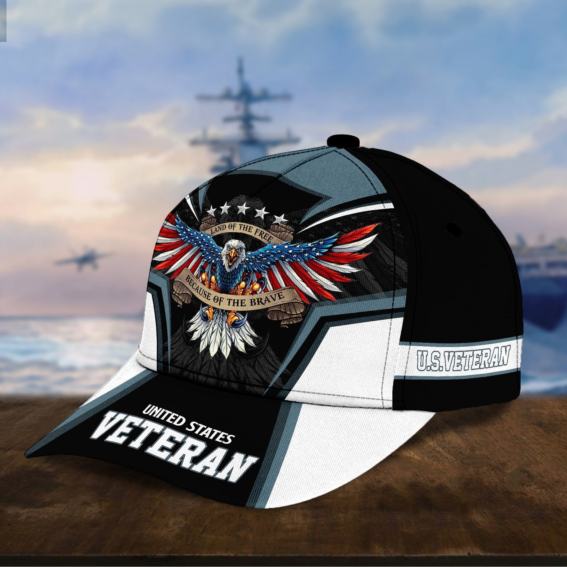 Premium Land Of The Free U.S. Veteran 3D Cap NPVC110701
