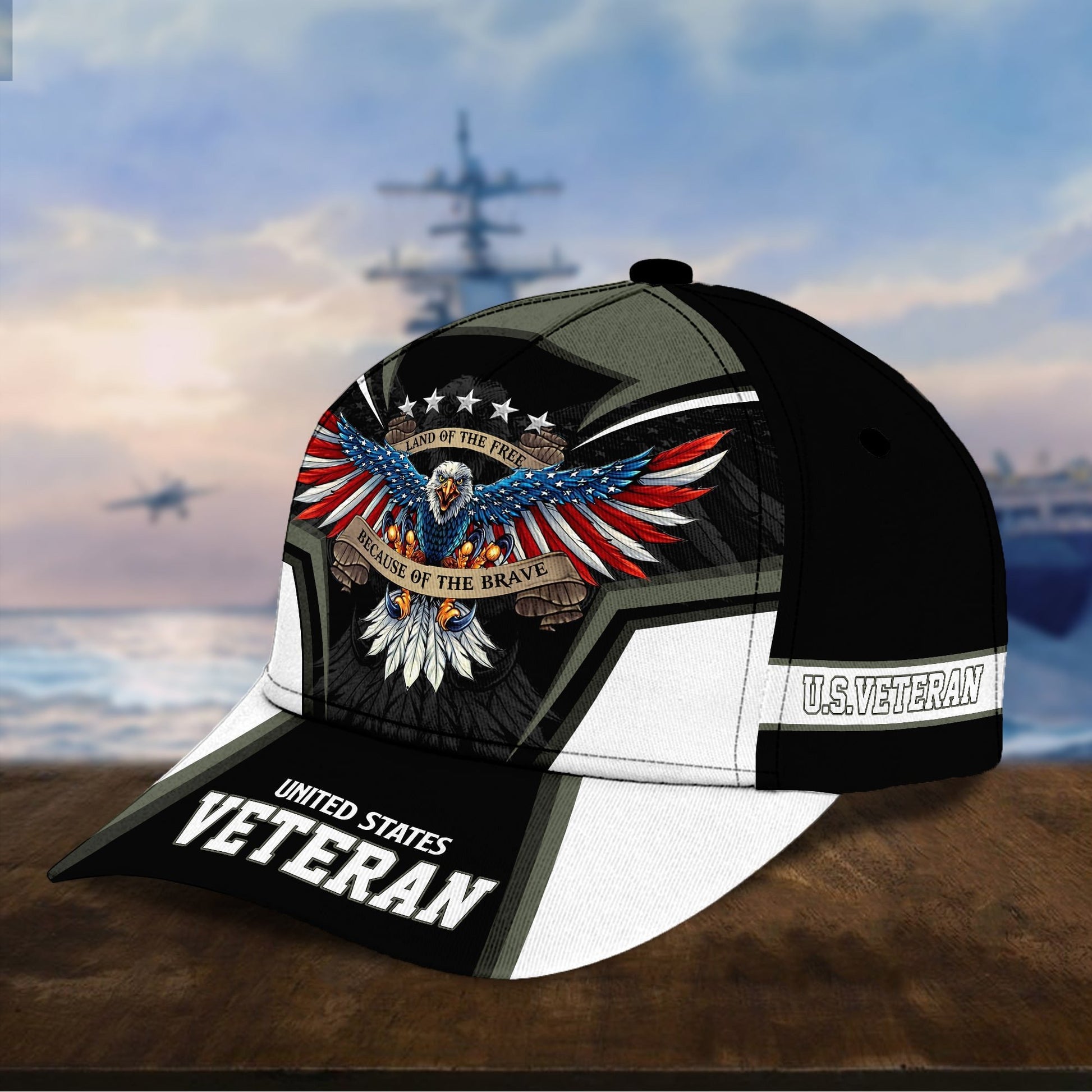 Premium Land Of The Free U.S. Veteran 3D Cap NPVC110701