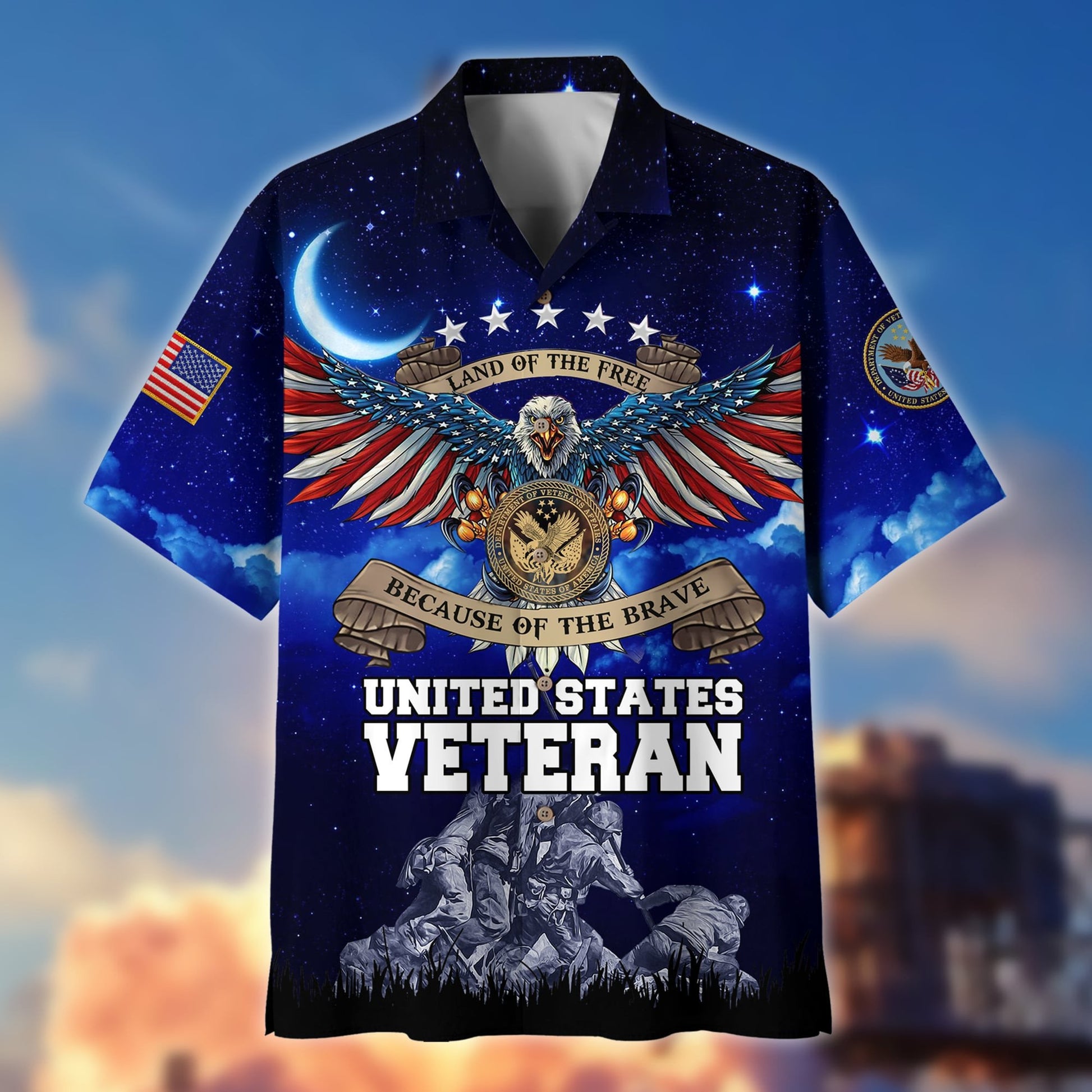 Premium Land Of The Free US Veteran Hawaii Shirt NPVC200202