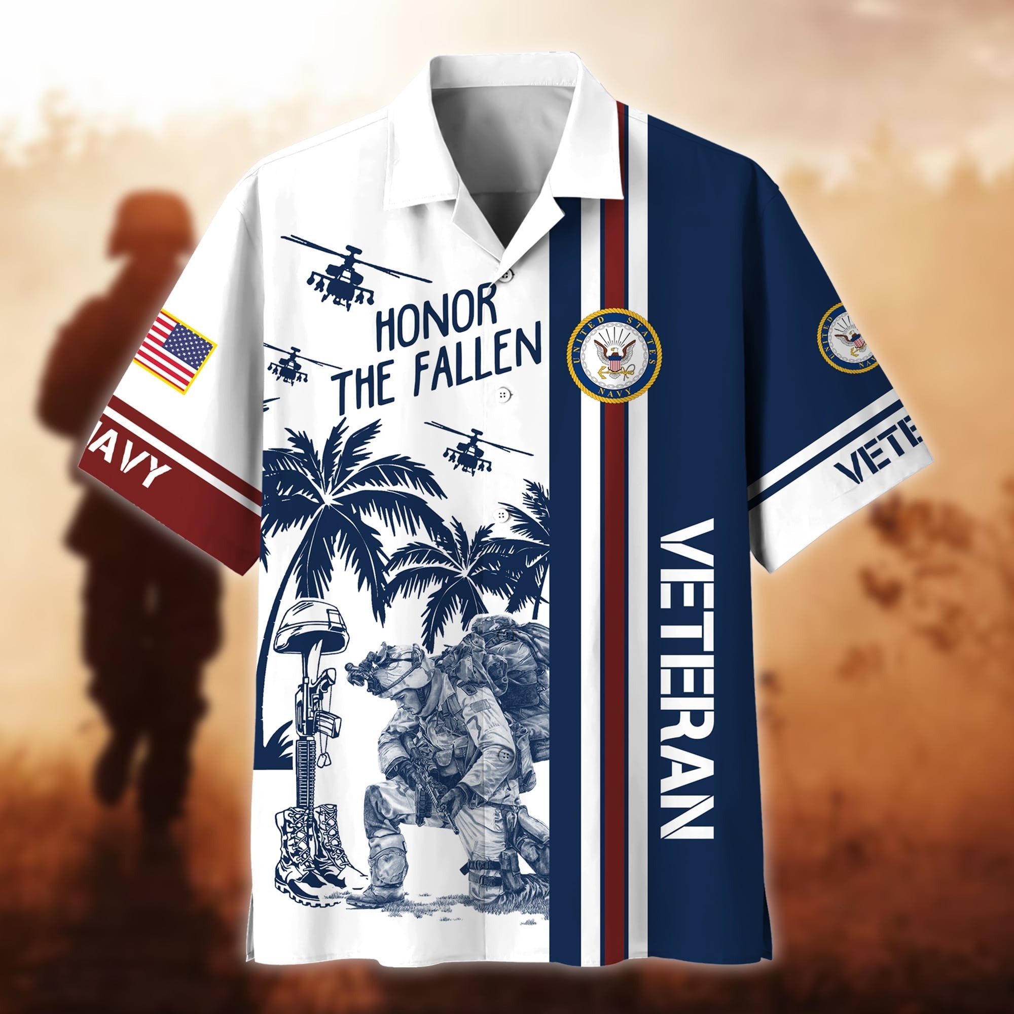Premium Honor The Fallen US Veteran Hawaii Shirt NPVC280301
