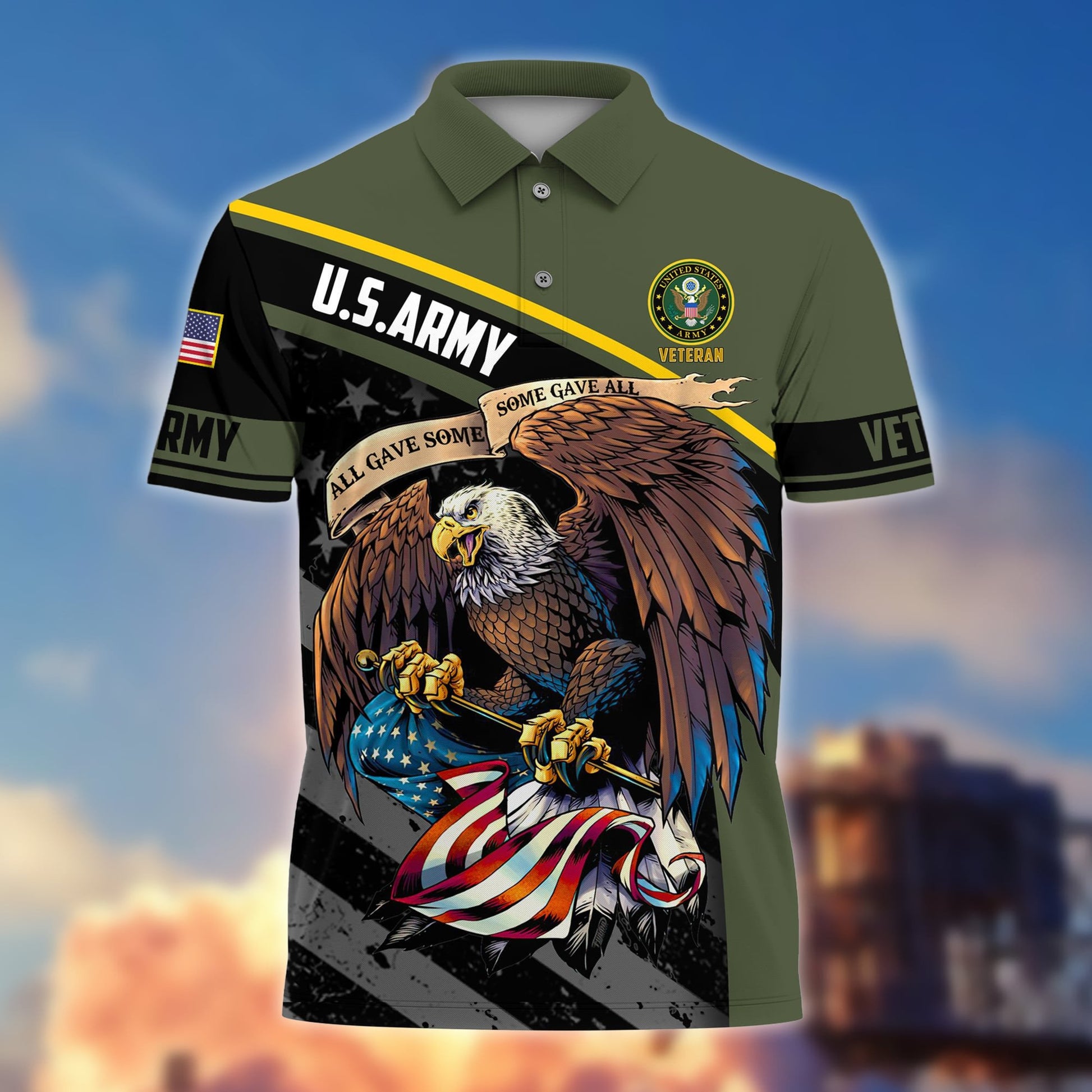 Premium Eagle US Veteran Polo Shirt NPVC060301