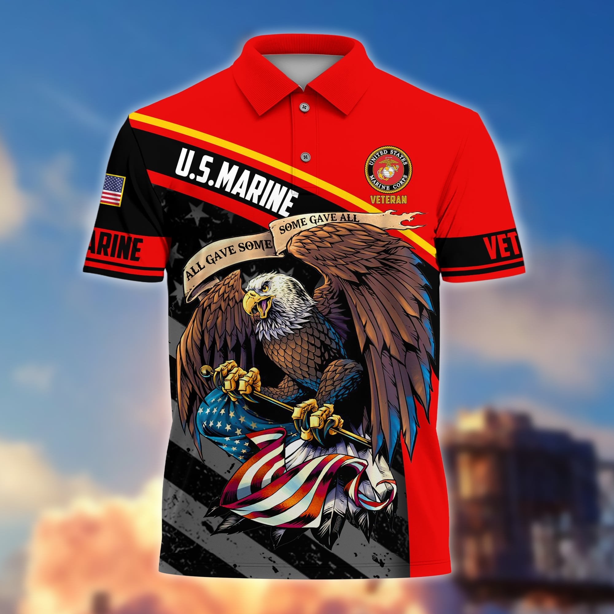Premium Eagle US Veteran Polo Shirt NPVC060301