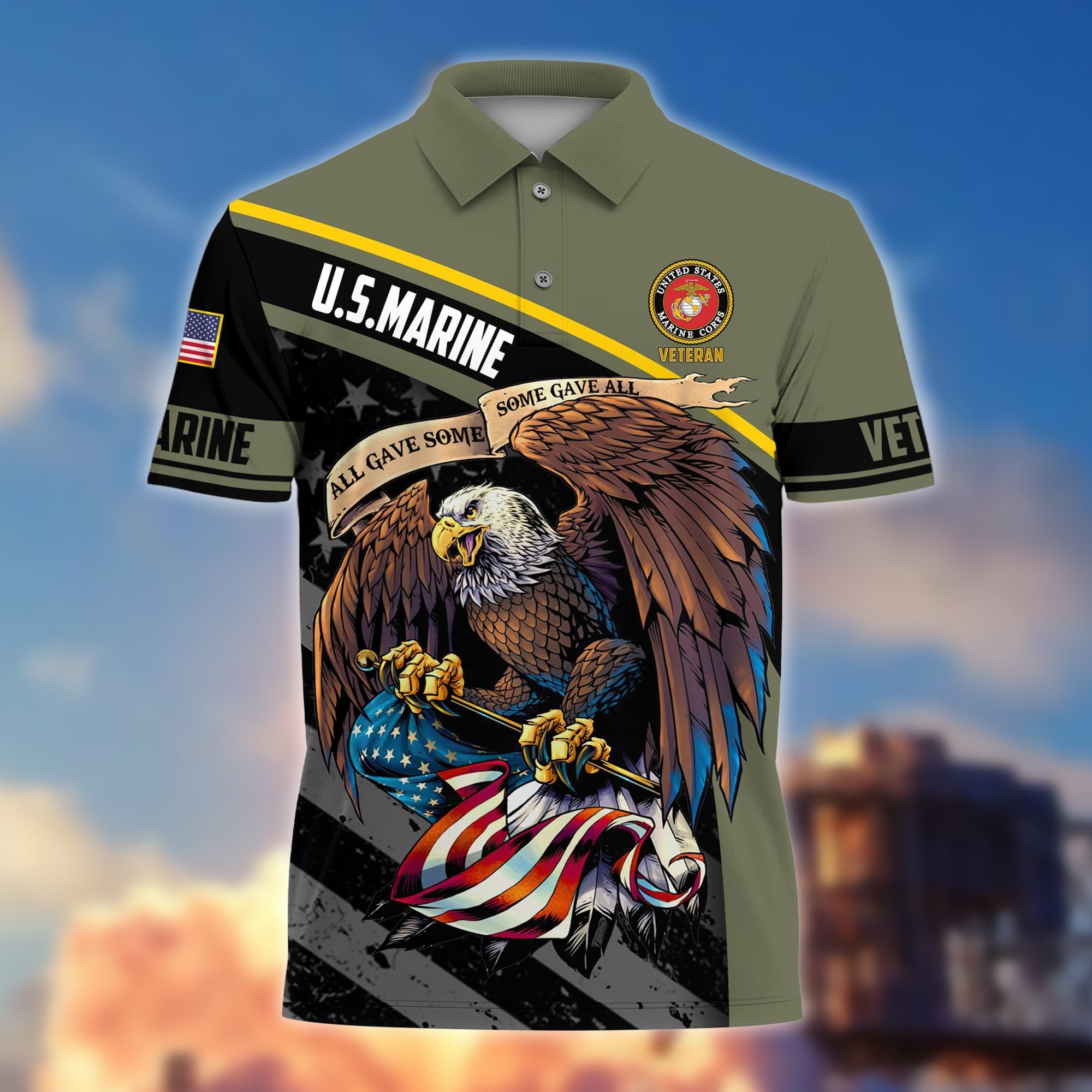 Premium Eagle US Veteran Polo Shirt NPVC060301