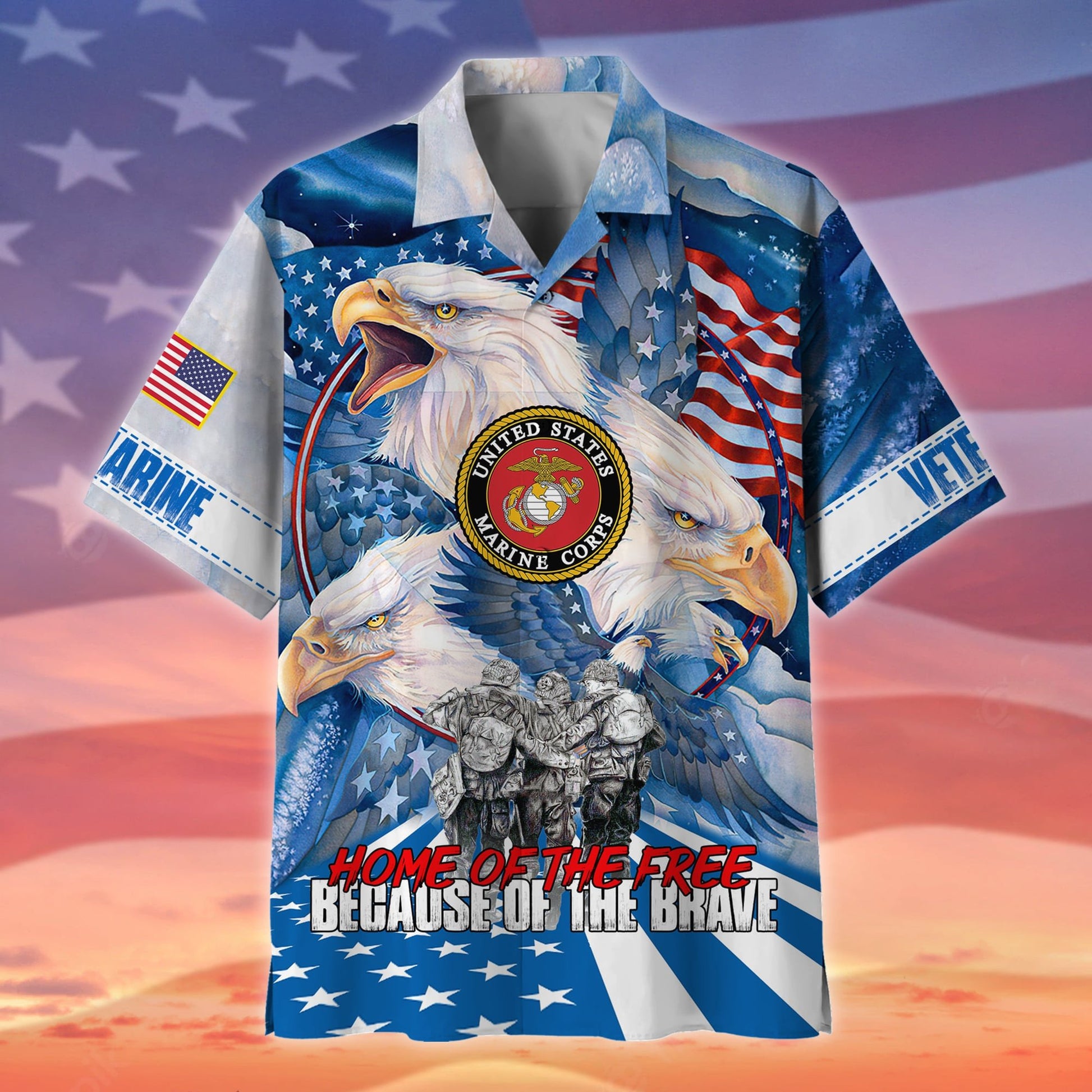 Premium Home Of The Free US Veteran Hawaii Shirt NPVC280401
