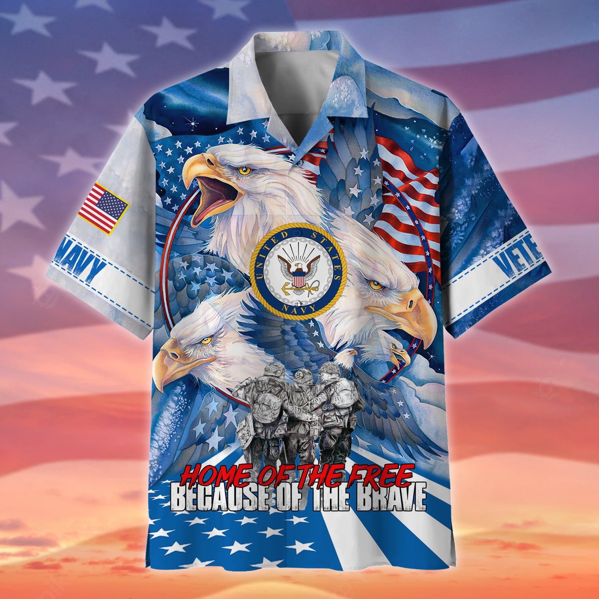 Premium Home Of The Free US Veteran Hawaii Shirt NPVC280401
