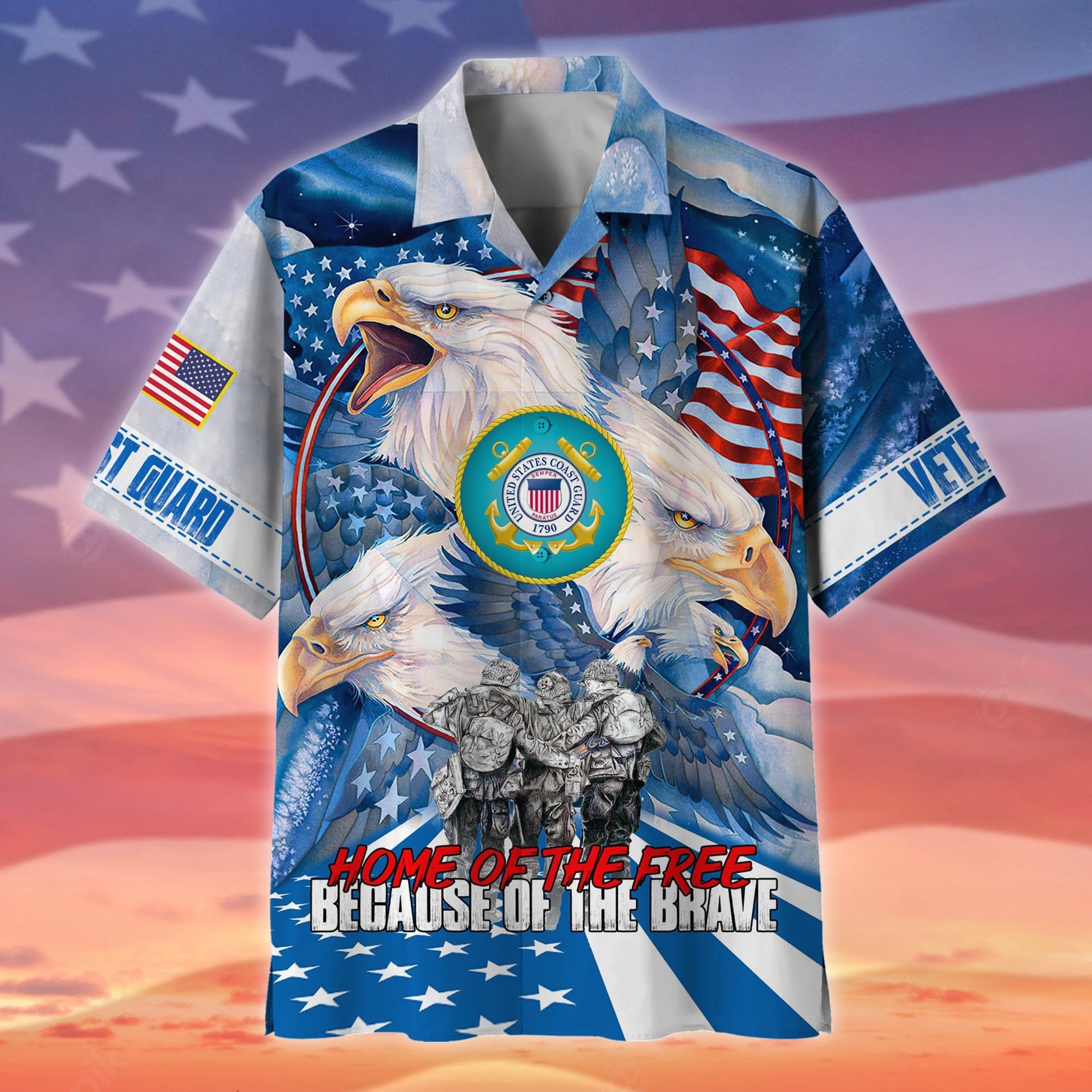 Premium Home Of The Free US Veteran Hawaii Shirt NPVC280401