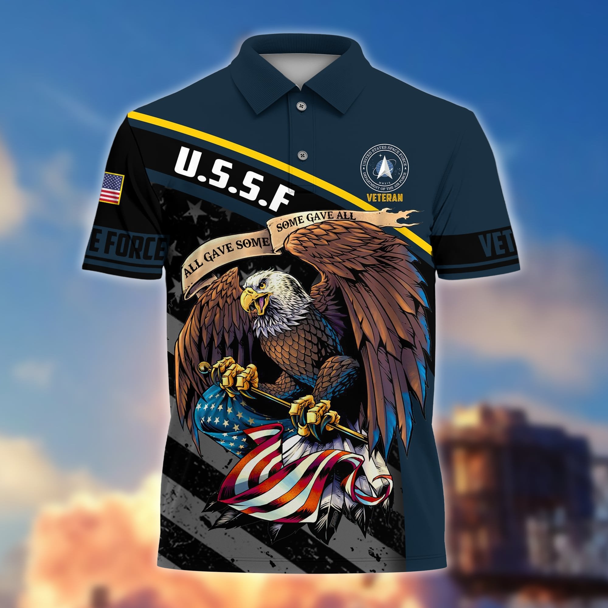Premium Eagle US Veteran Polo Shirt NPVC060301