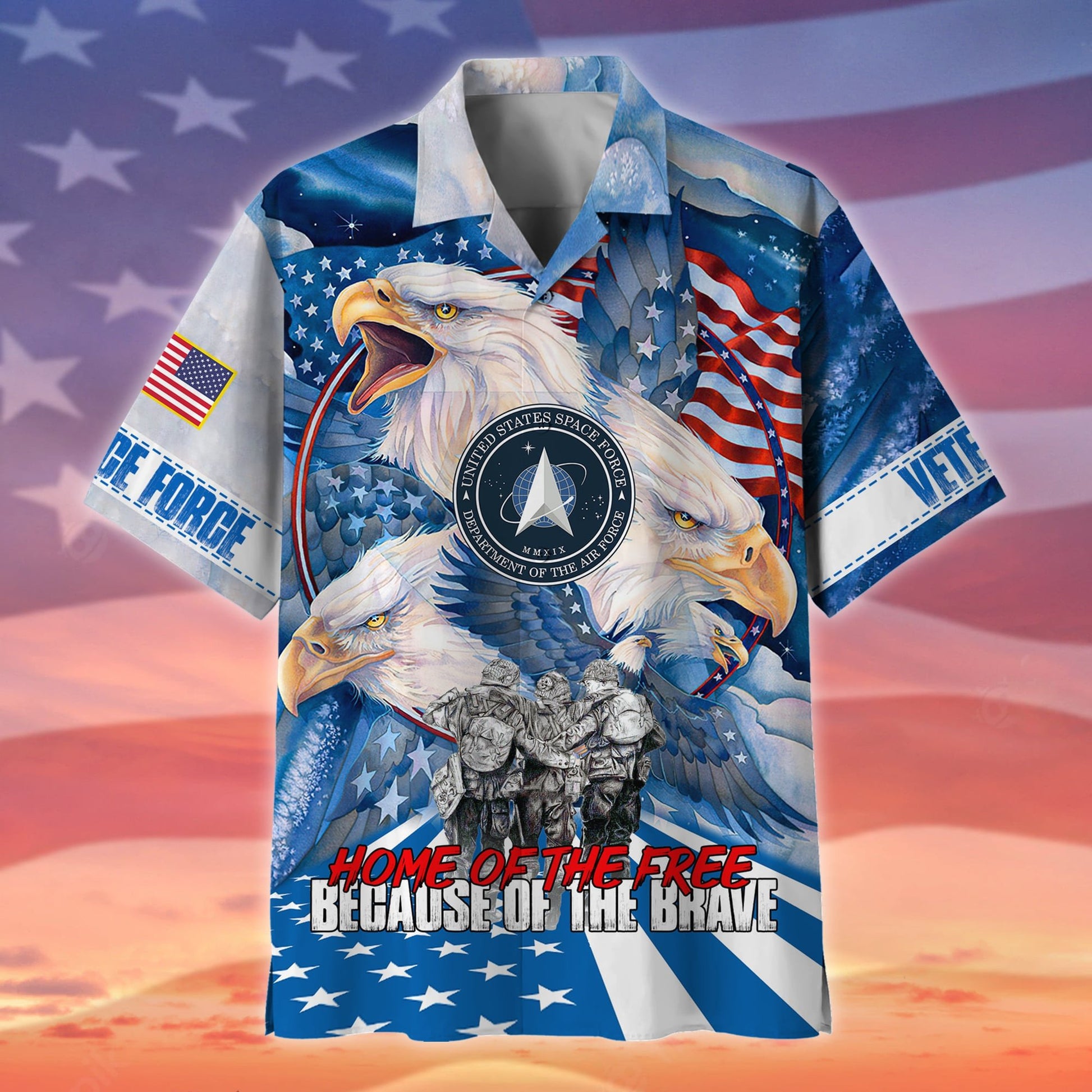 Premium Home Of The Free US Veteran Hawaii Shirt NPVC280401