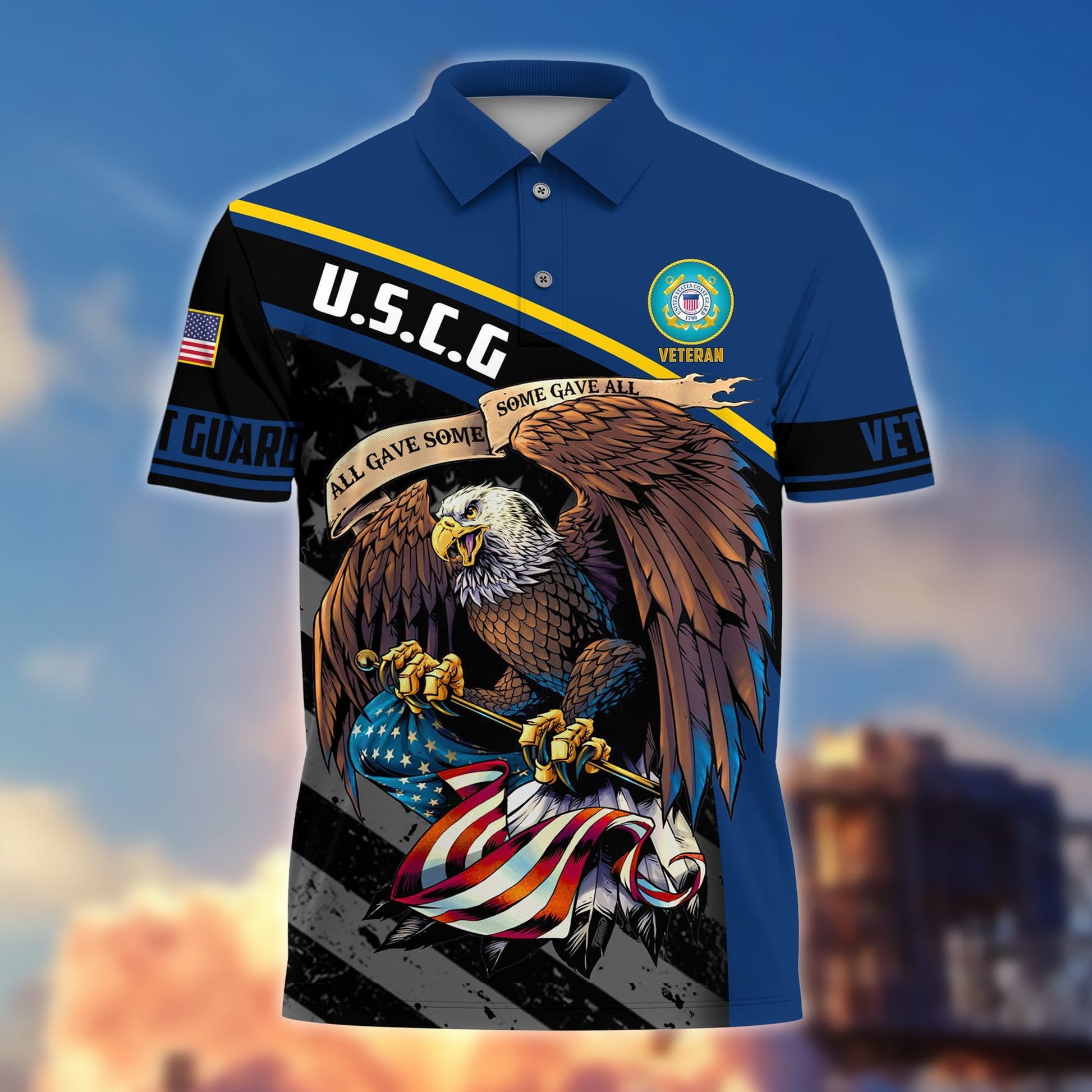 Premium Eagle US Veteran Polo Shirt NPVC060301