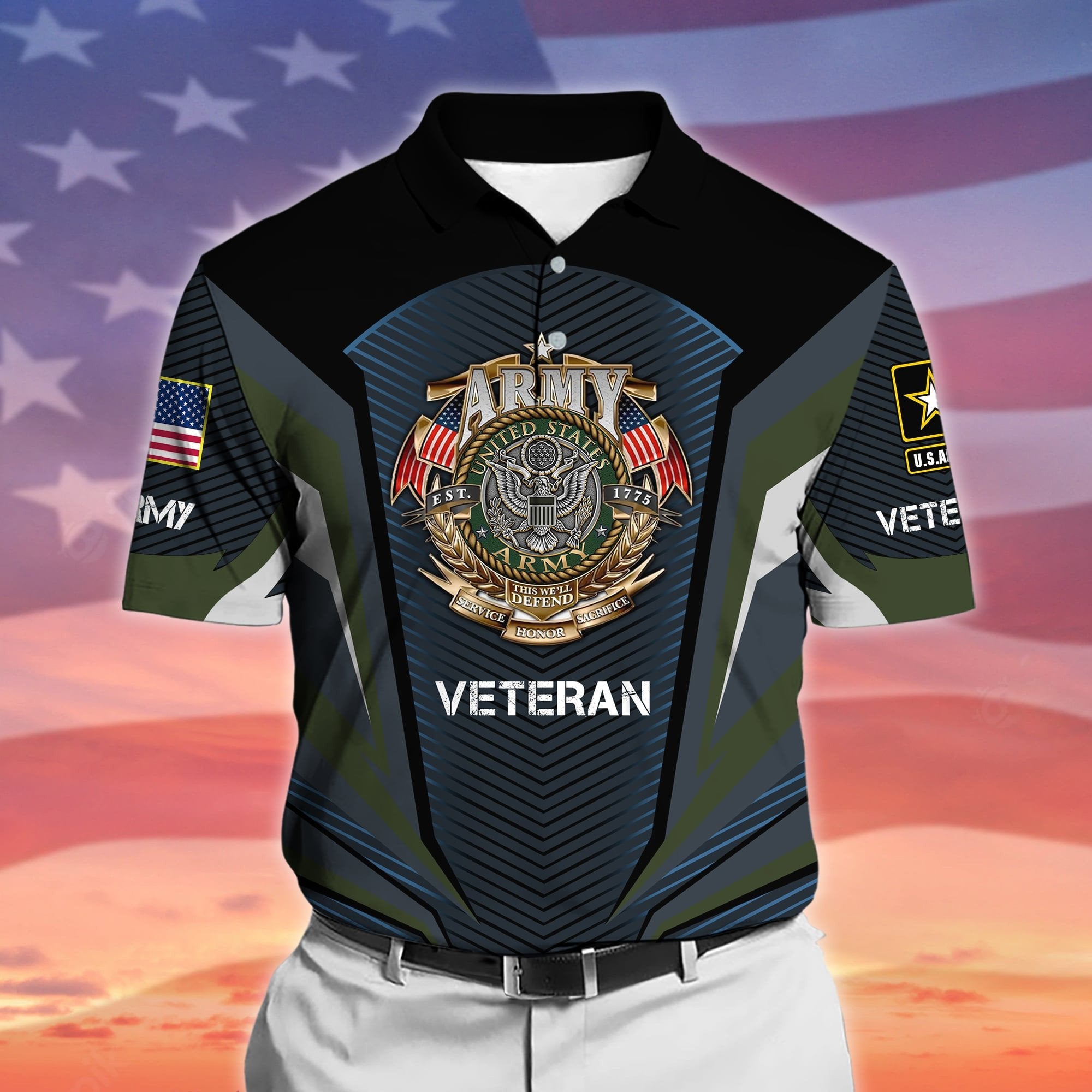 Premium Proudly Served US Veteran Polo Shirt NPVC160501