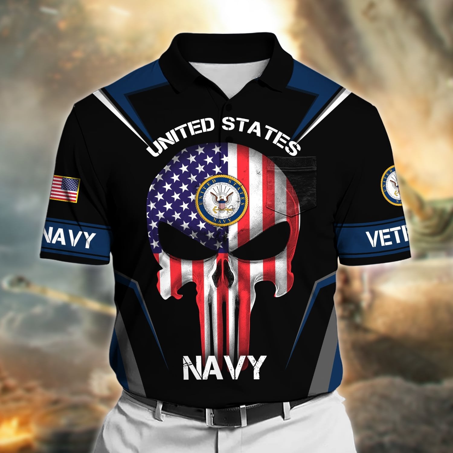 Premium US Veteran Polo Shirt With Pocket NPVC050502