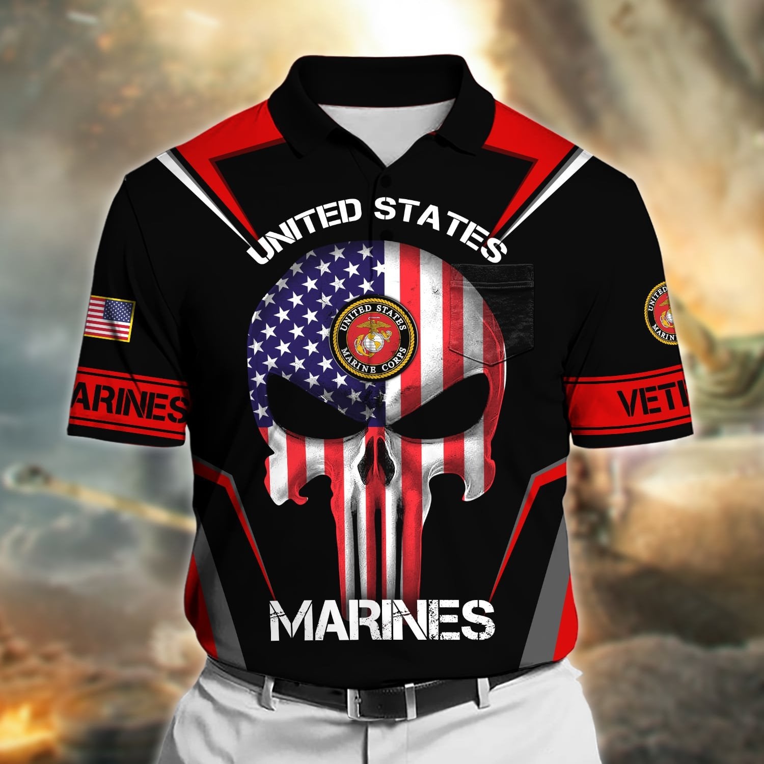 Premium US Veteran Polo Shirt With Pocket NPVC050502