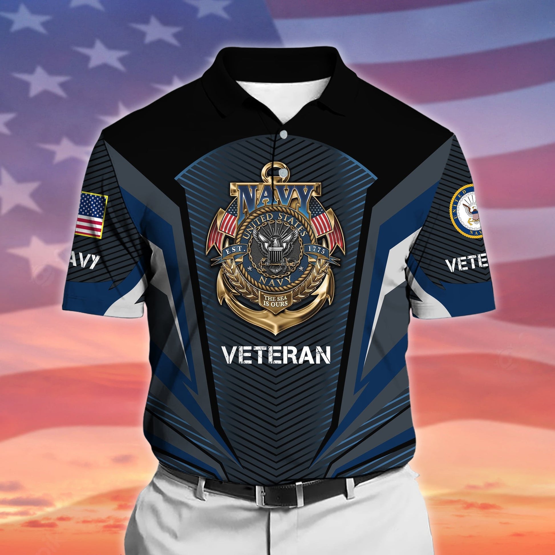 Premium Proudly Served US Veteran Polo Shirt NPVC160501