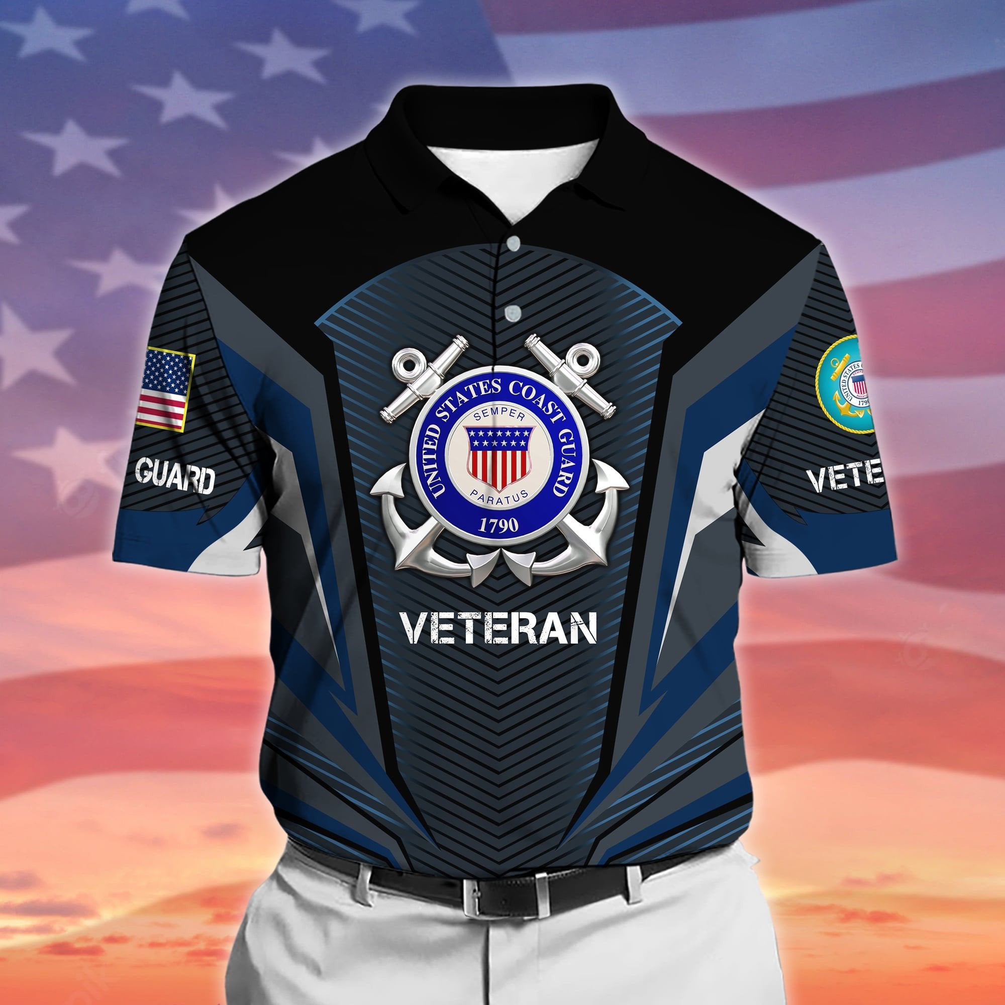 Premium Proudly Served US Veteran Polo Shirt NPVC160501
