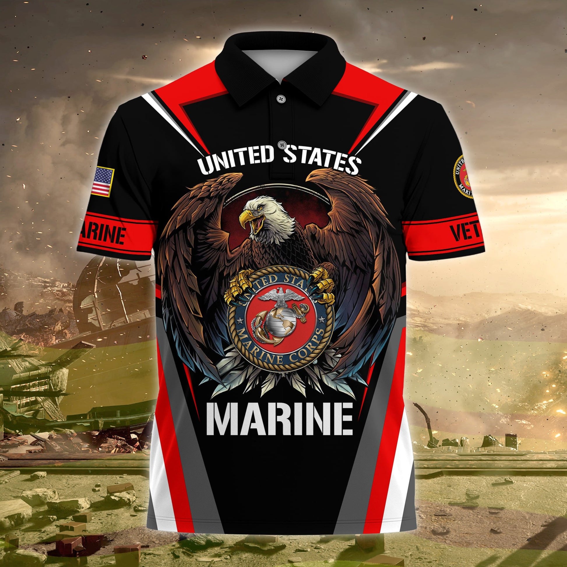 Premium US Veteran Polo Shirt NPVC230205