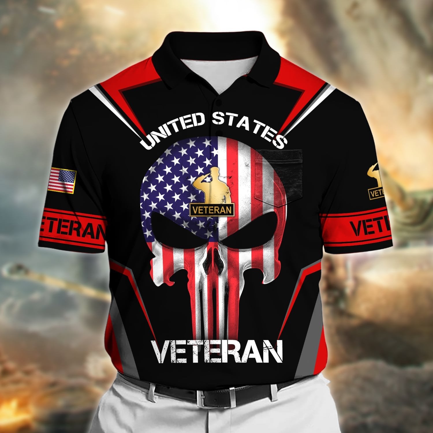 Premium US Veteran Polo Shirt With Pocket NPVC050502