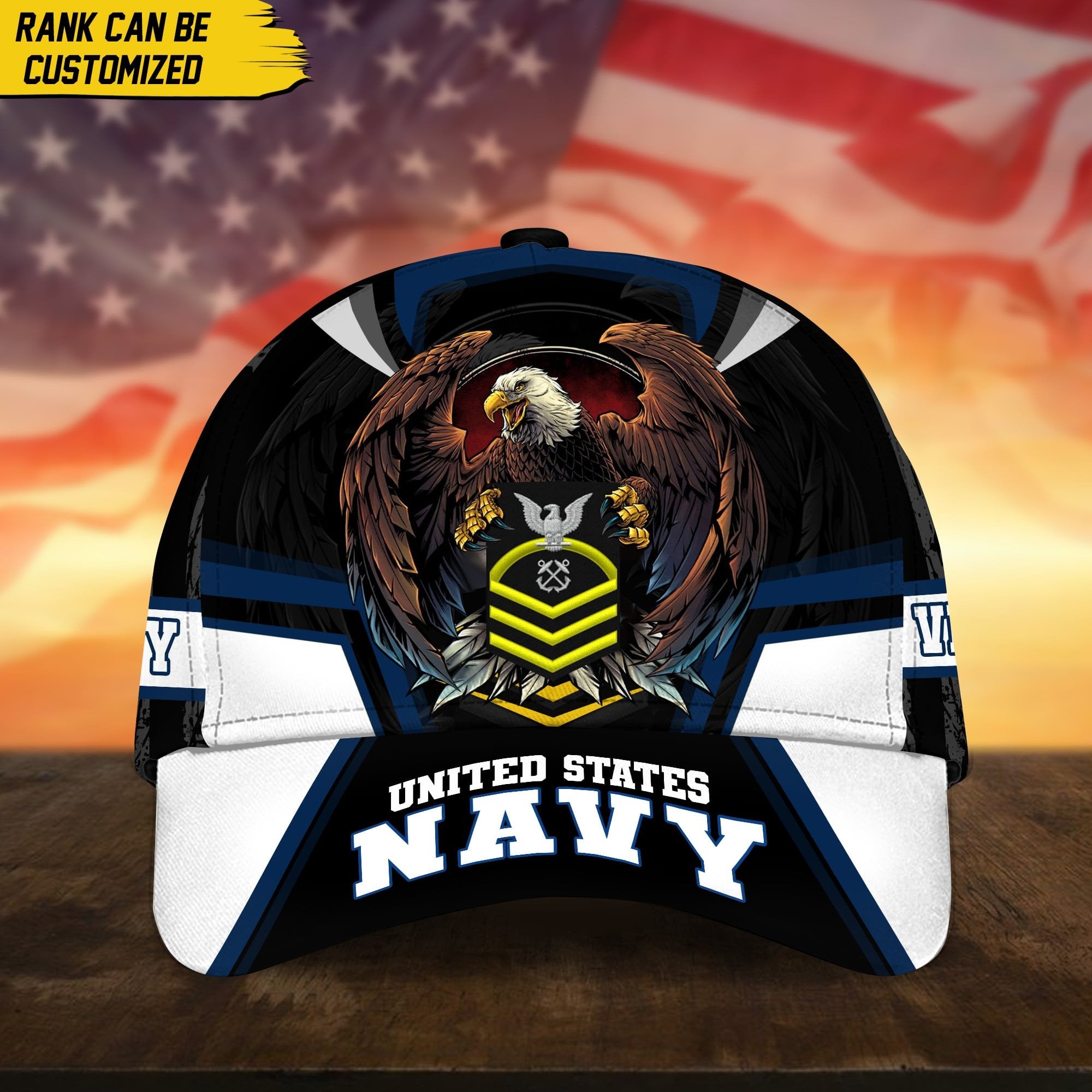 Premium Personalized Custom Rank US Veteran Cap APVC220701