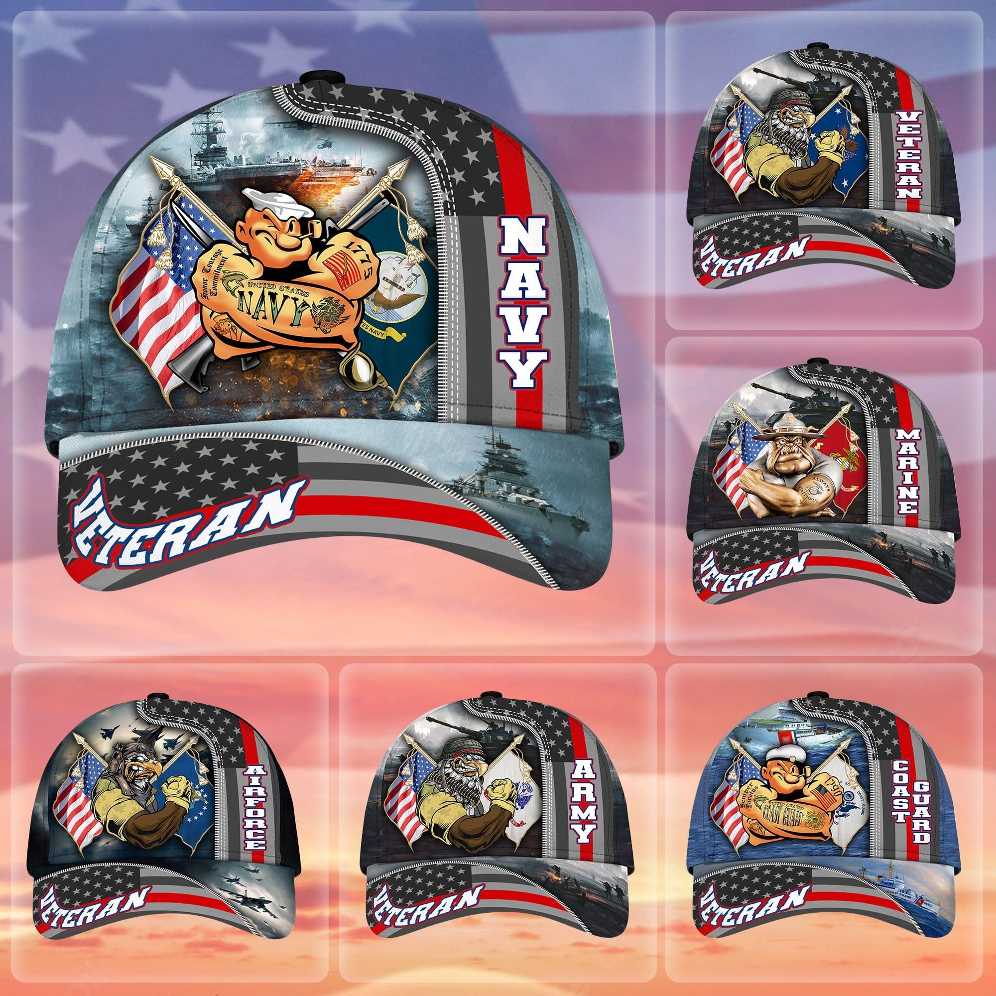 Premium Proudly Served US Veteran Cap APVC240701