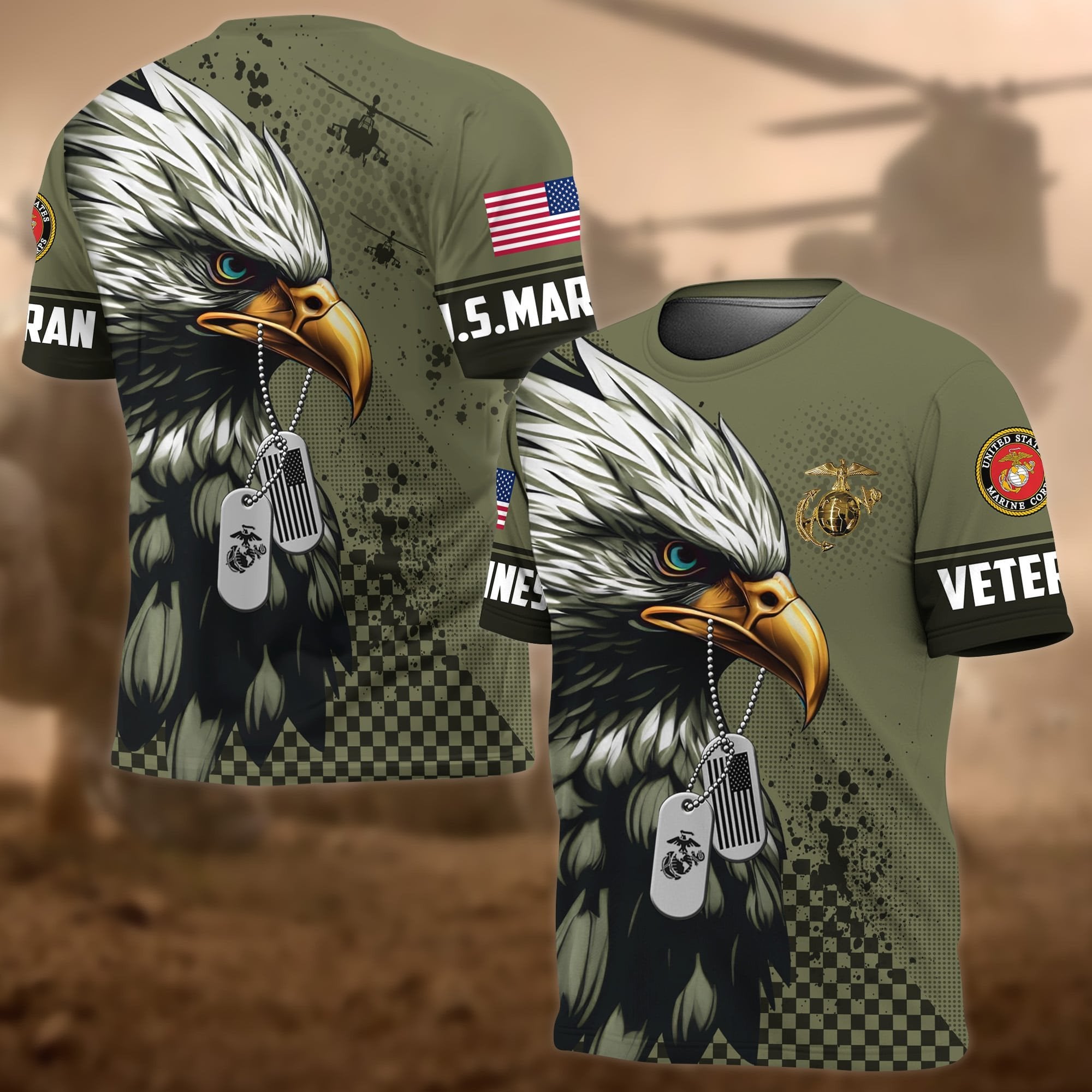 Premium Eagle US Veteran T-Shirt APVC040801