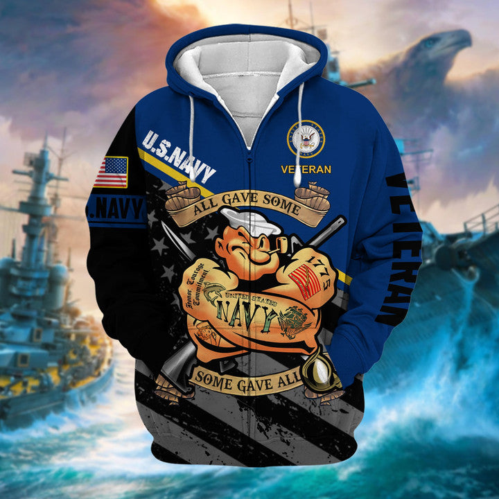 Premium US Military Services US Veteran Zip Hoodie PVC271003