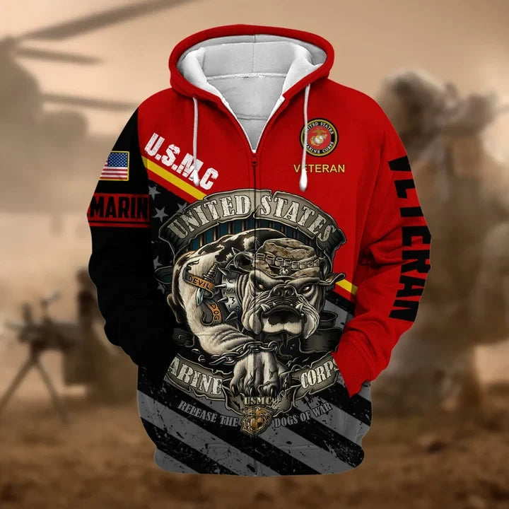Premium US Military Services US Veteran Zip Hoodie PVC271003