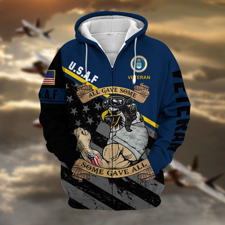 Premium US Military Services US Veteran Zip Hoodie PVC271003