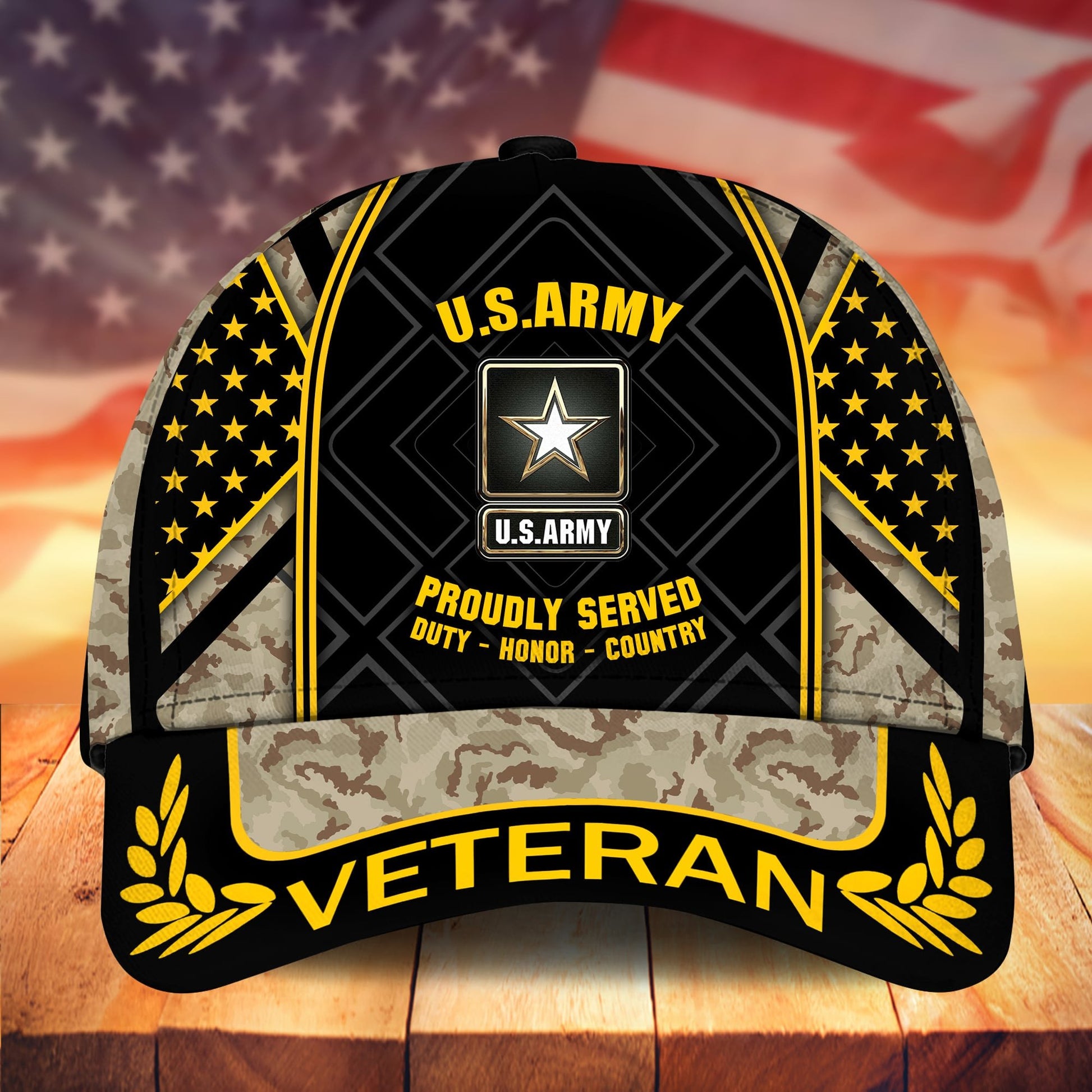 Premium Camo Soldiers US Veteran Cap APVC200901
