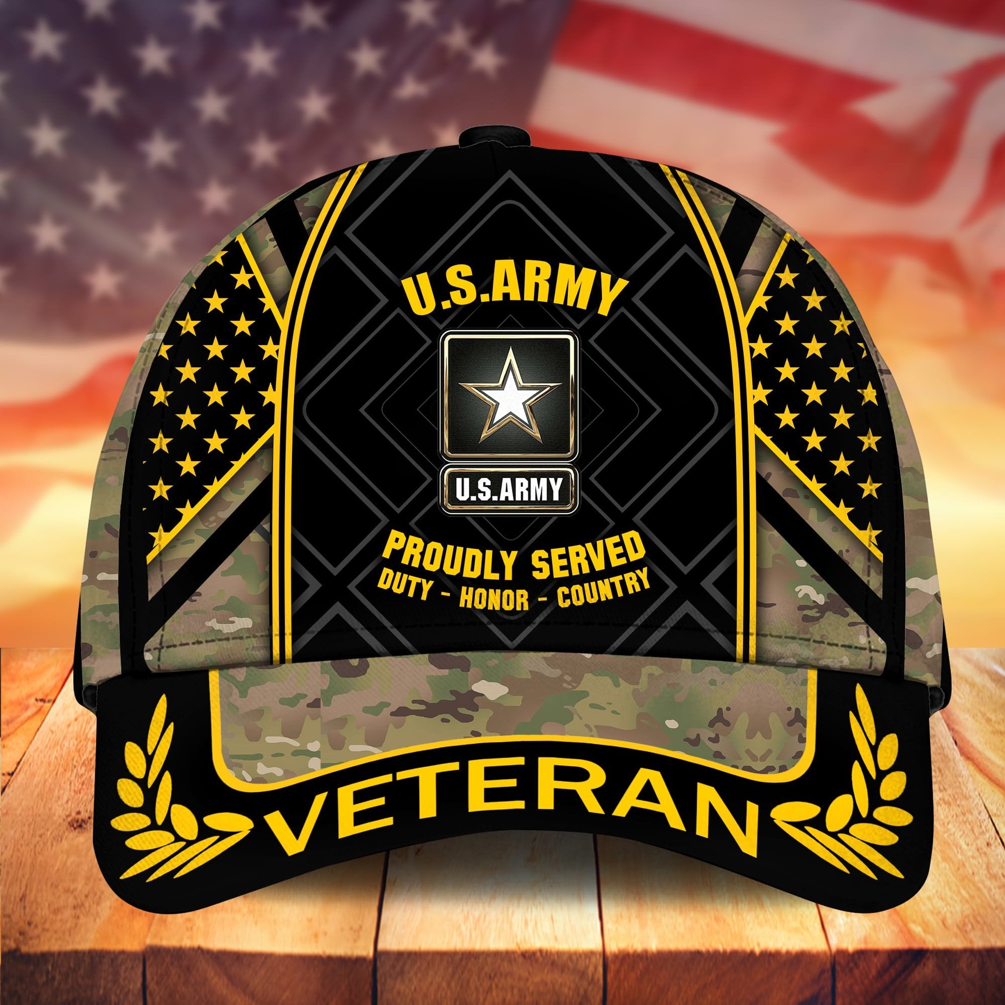 Premium Camo Soldiers US Veteran Cap APVC200901