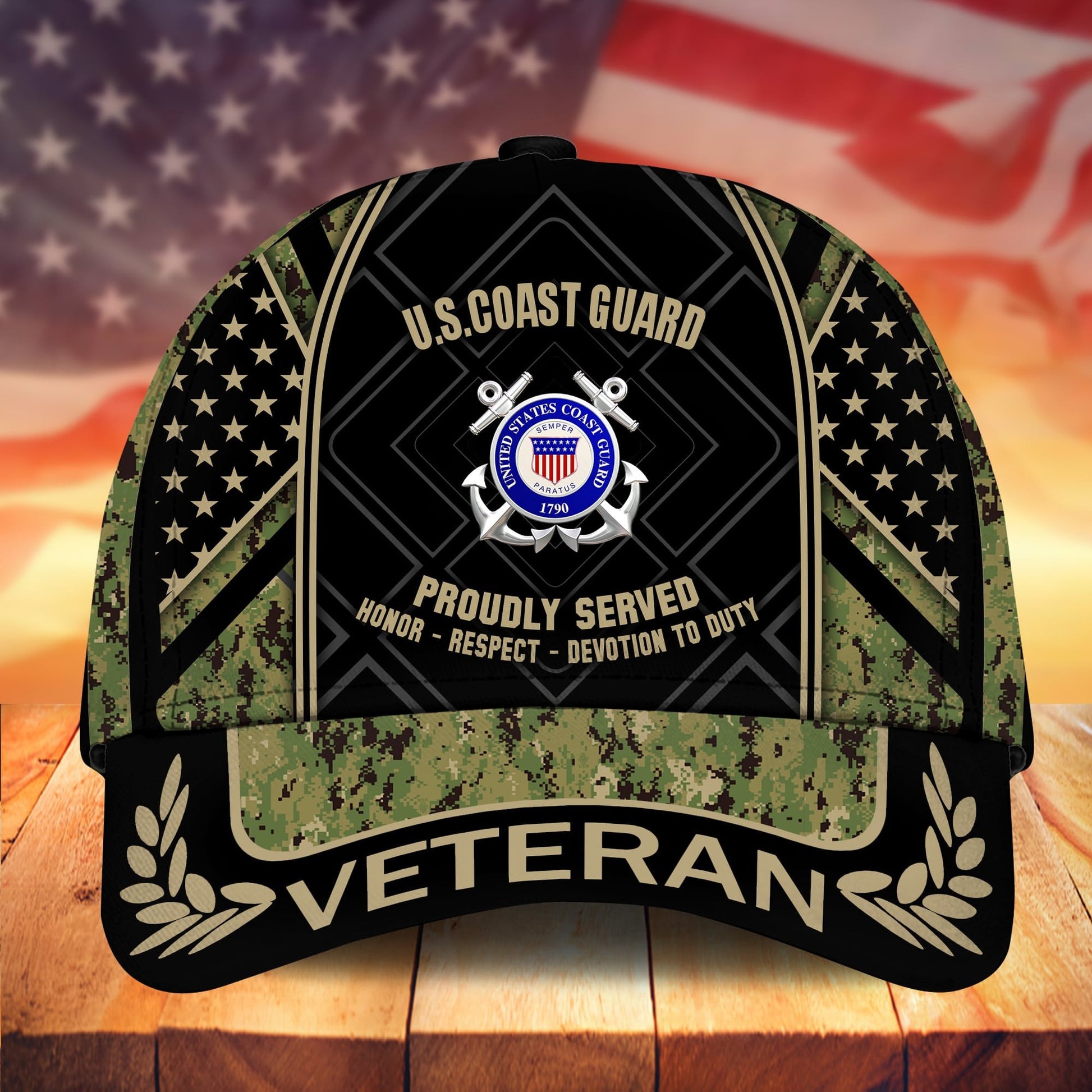Premium Camo Soldiers US Veteran Cap APVC200901
