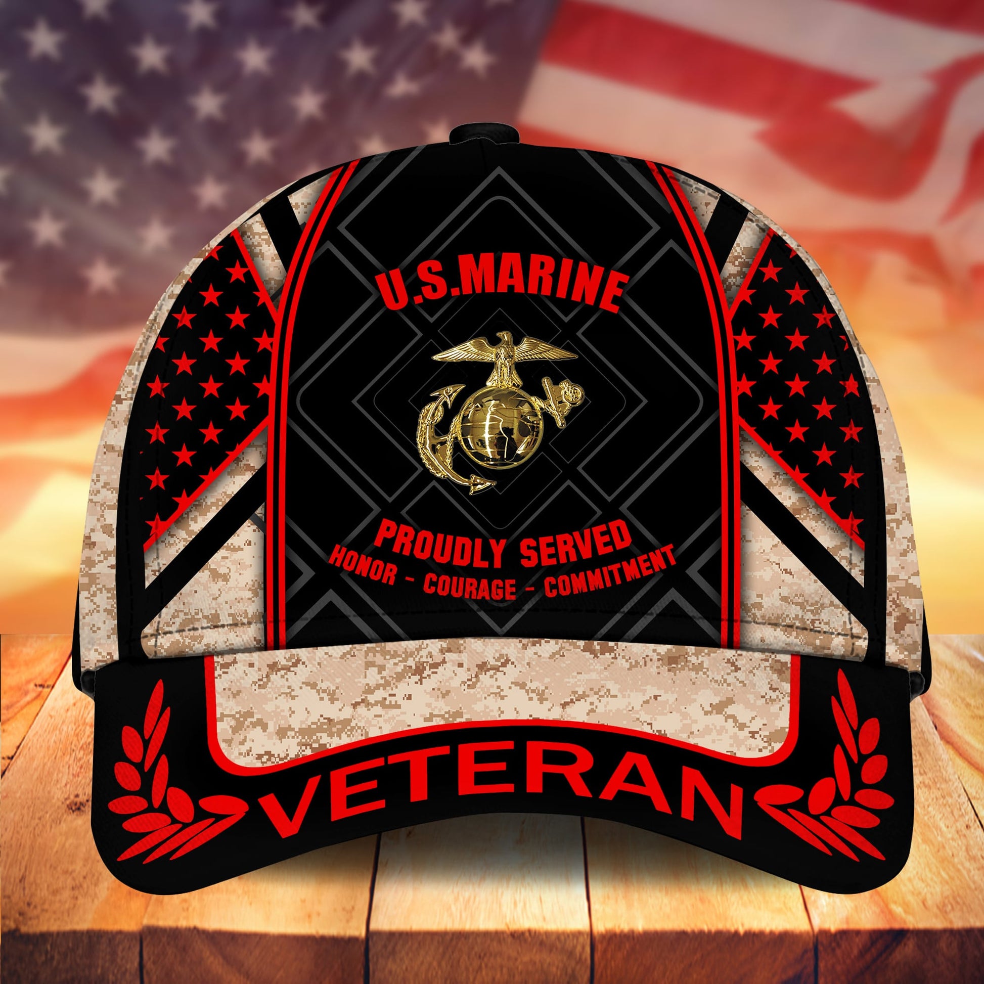 Premium Camo Soldiers US Veteran Cap APVC200901