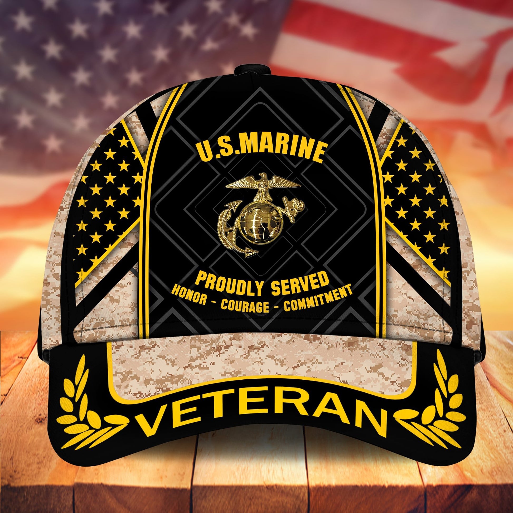 Premium Camo Soldiers US Veteran Cap APVC200901