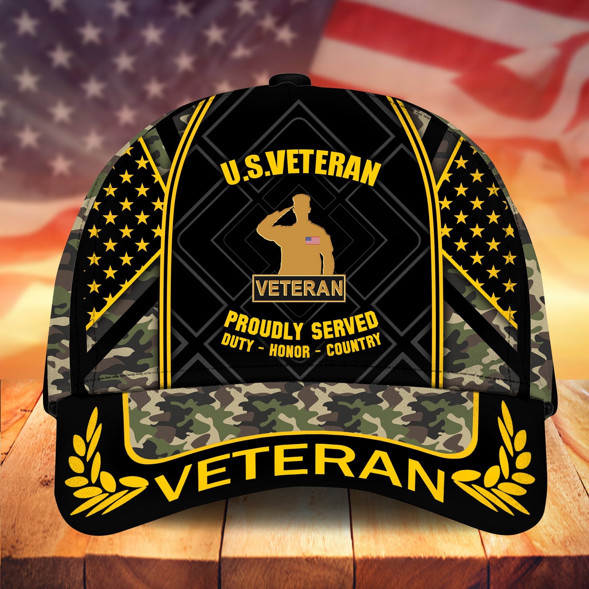 Premium Camo Soldiers US Veteran Cap APVC200901