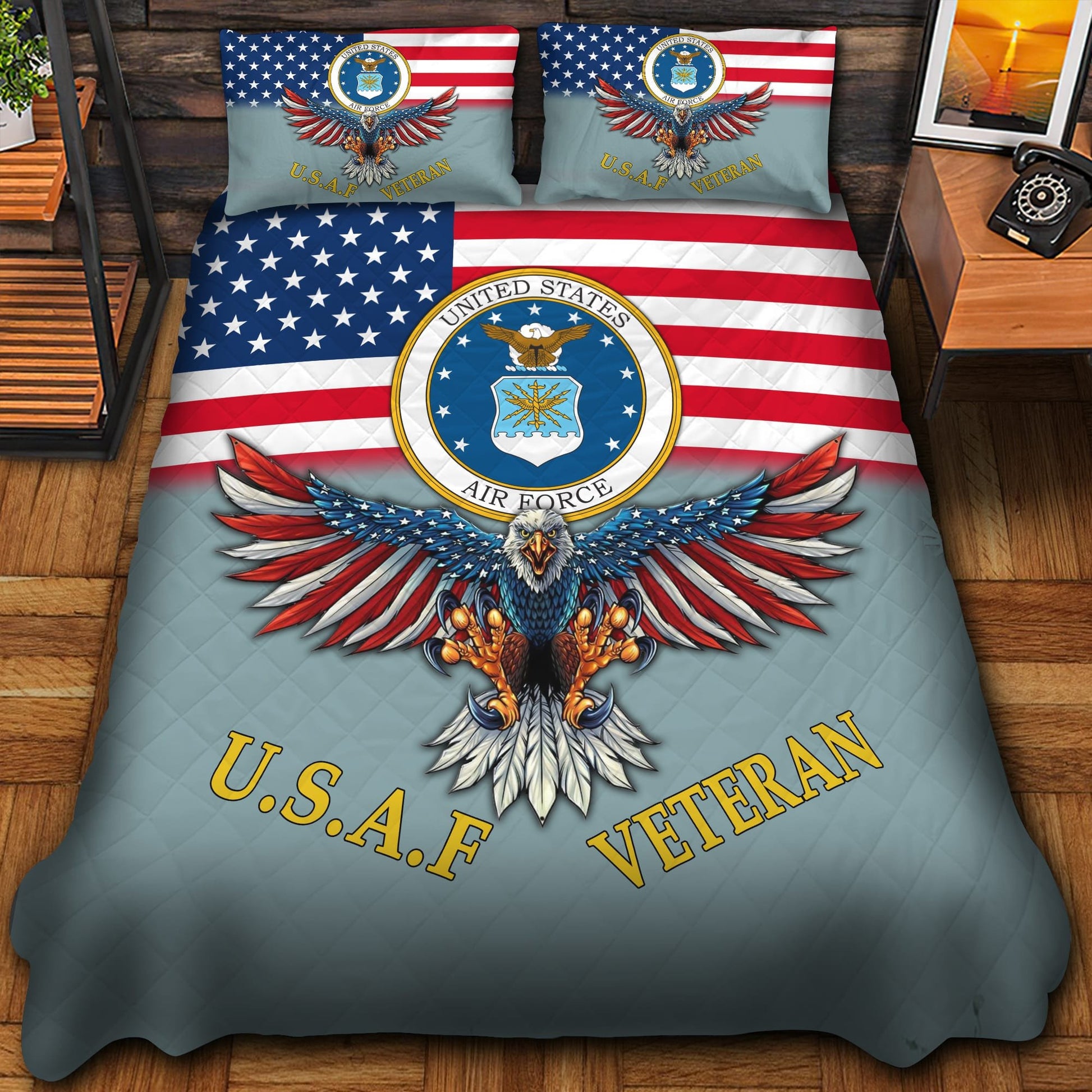 Premium Multiple US Military Services Veteran Bedding Set APVC240903