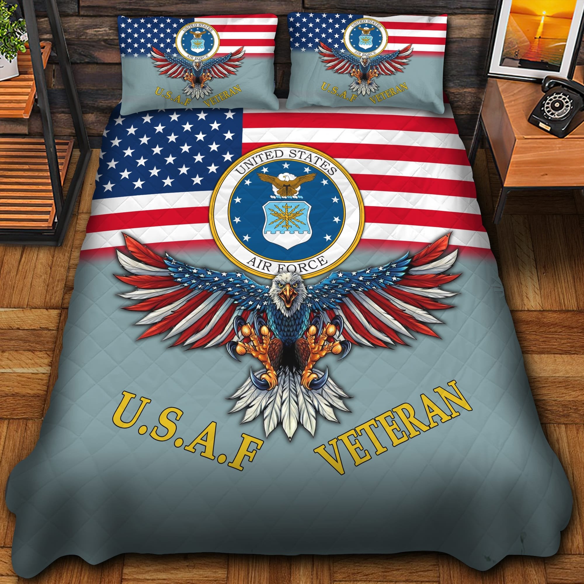 Premium Multiple US Military Services Veteran Bedding Set APVC240903