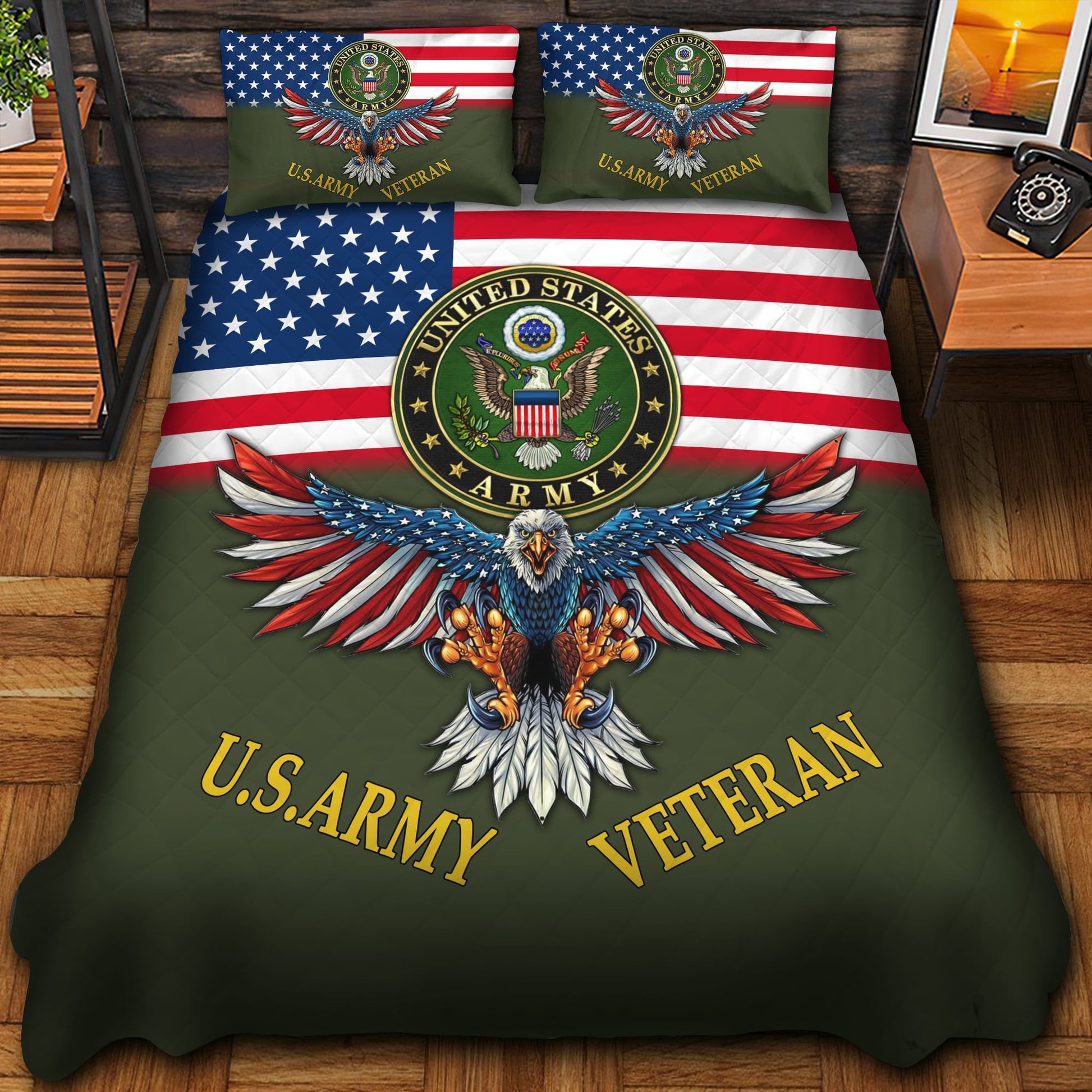 Premium Multiple US Military Services Veteran Bedding Set APVC240903