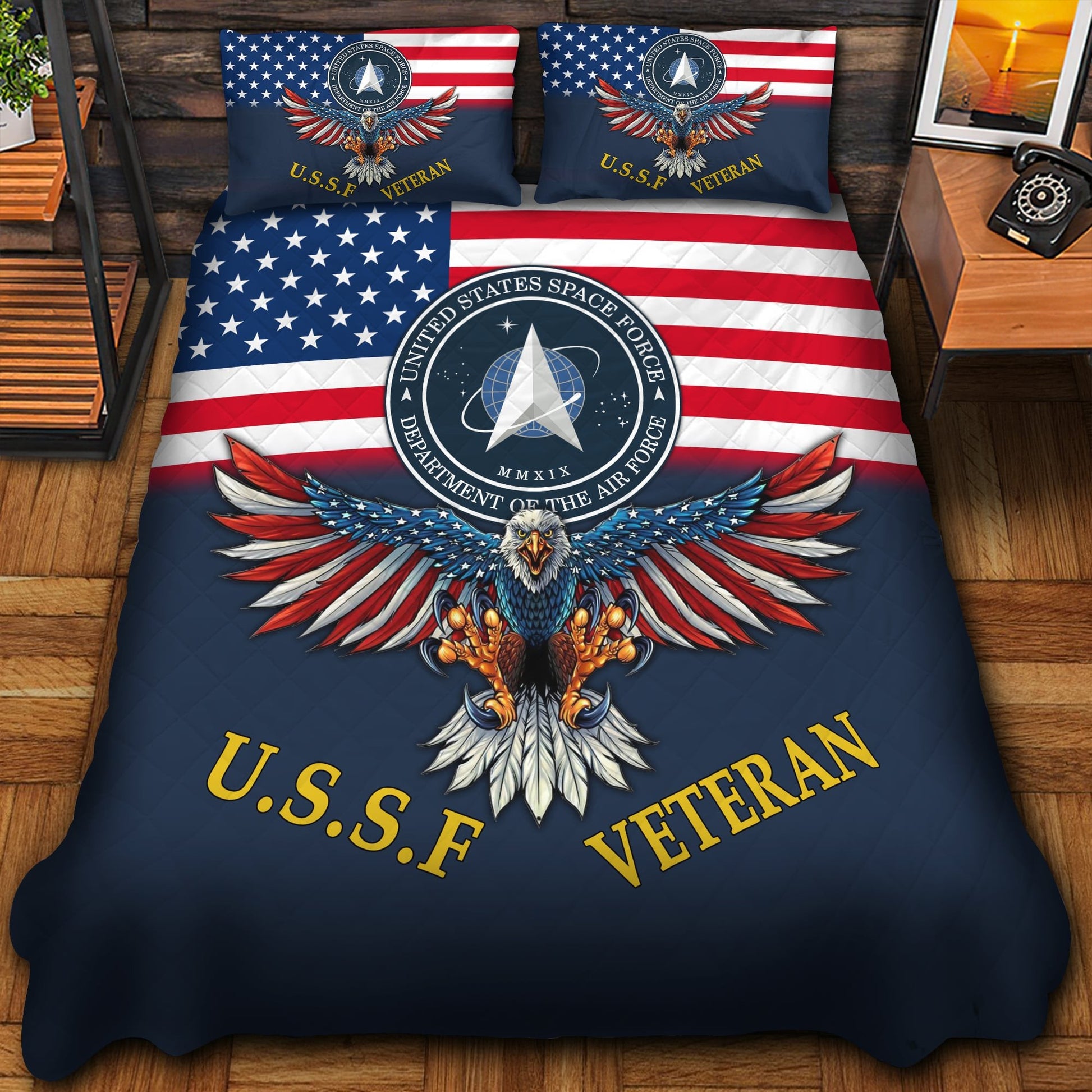 Premium Multiple US Military Services Veteran Bedding Set APVC240903