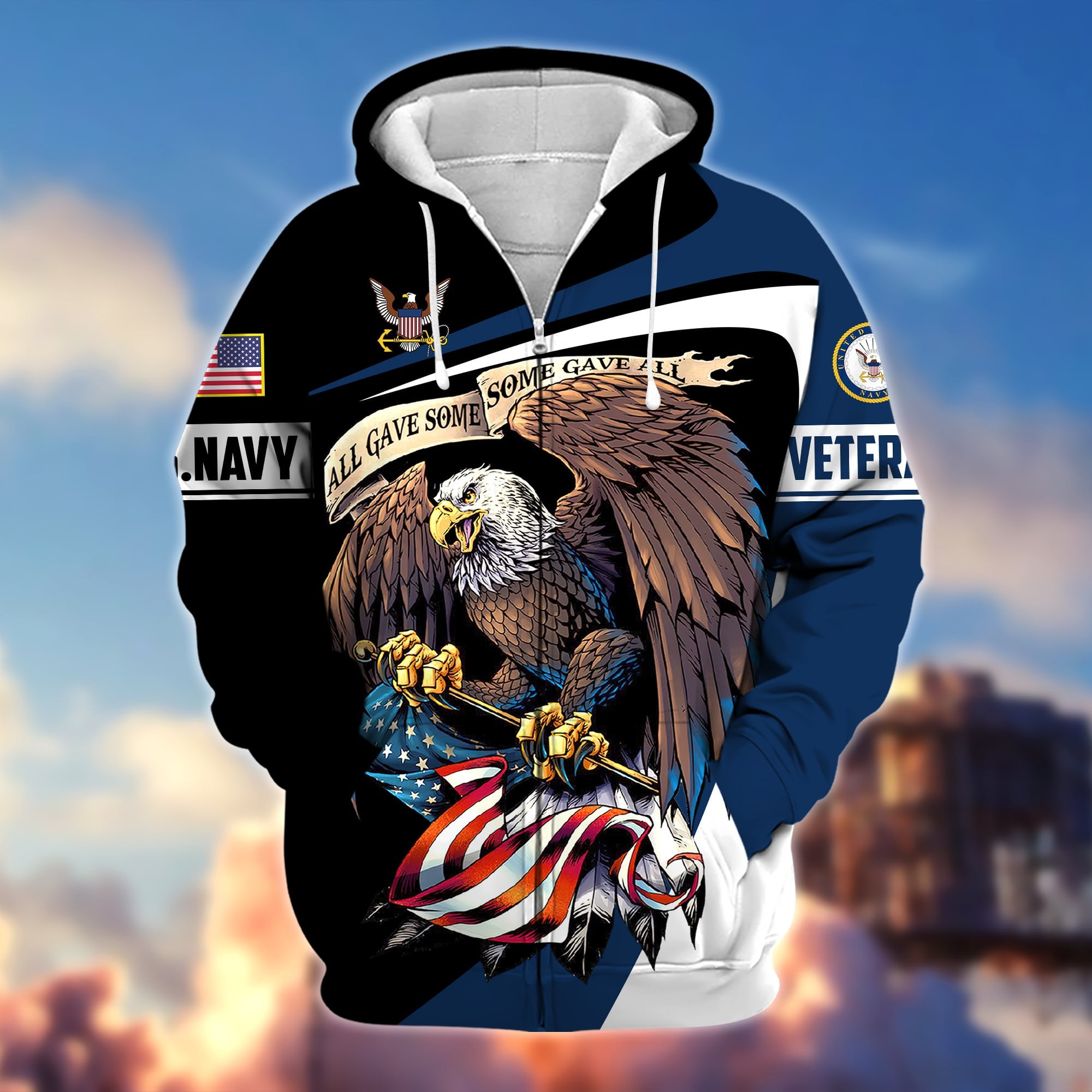Premium Eagle US Veteran Zip Hoodie APVC220902