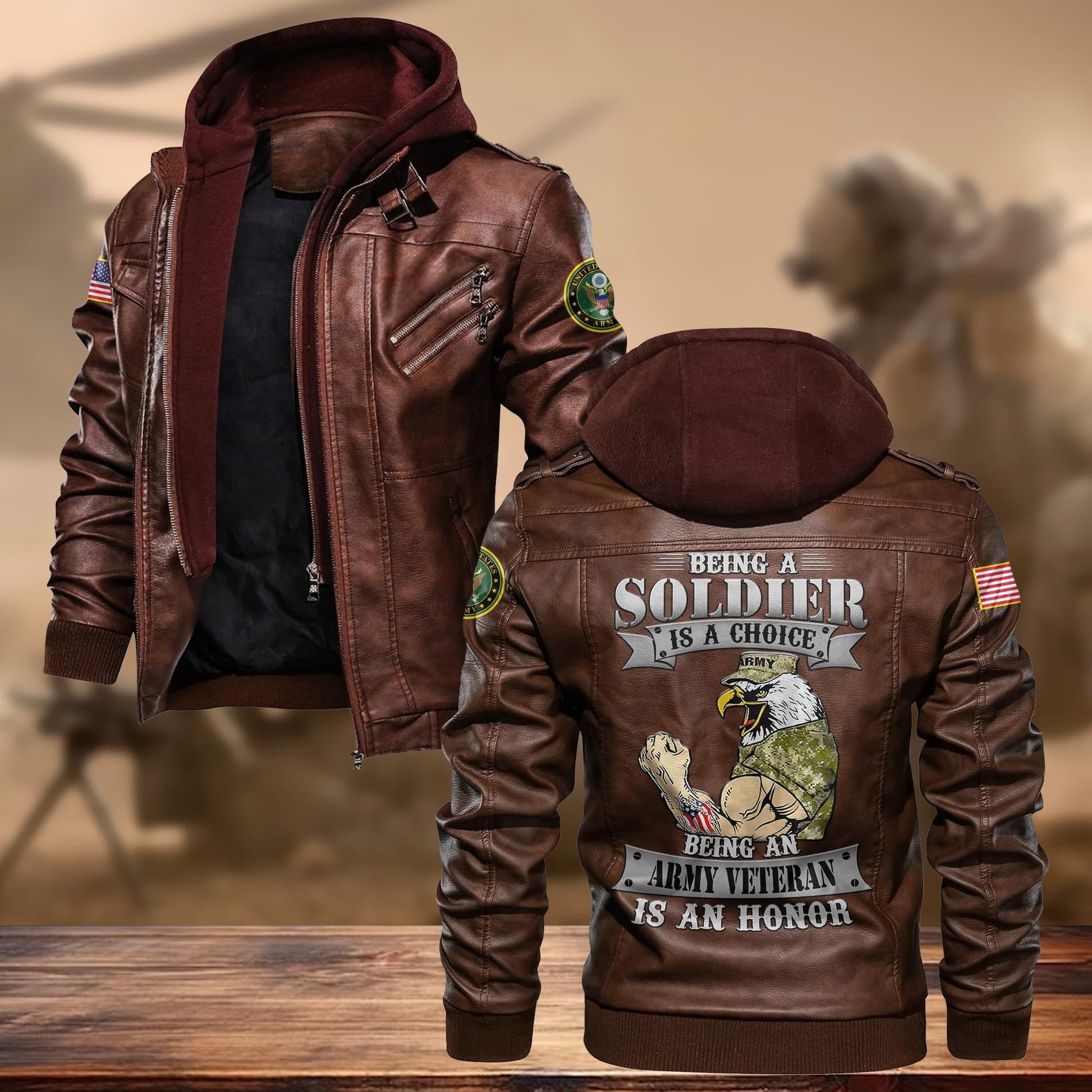Premium US Veteran Leather Jacket APVC130906