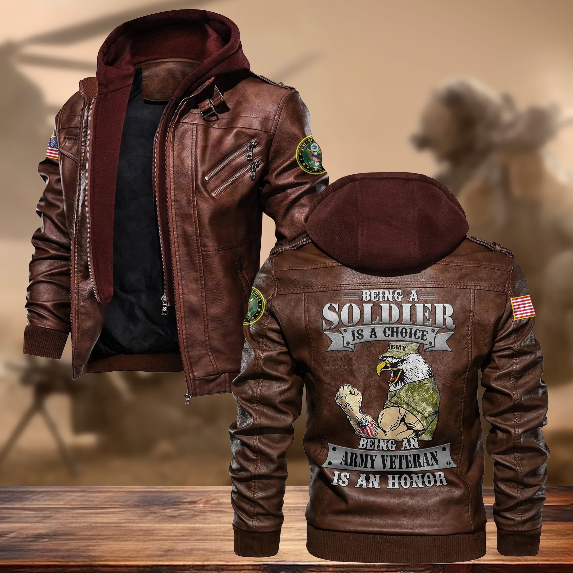 Premium US Veteran Leather Jacket APVC130906