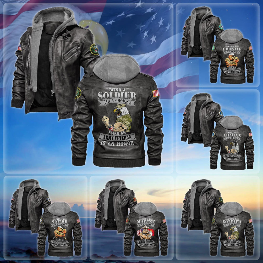 Premium Proudly Served US Veteran Leather Jacket APVC130903