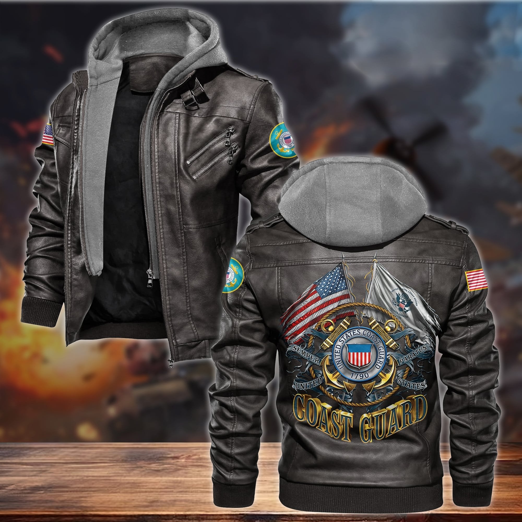 Premium Proudly Served US Veteran Leather Jacket APVC130902