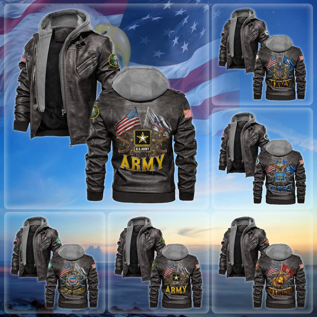 Premium Proudly Served US Veteran Leather Jacket APVC130902