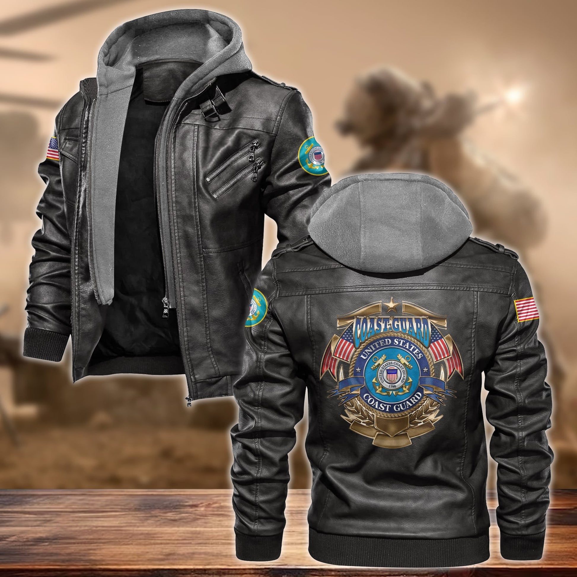 Premium Multiple US Military Services US Veteran Leather Jacket APVC130901