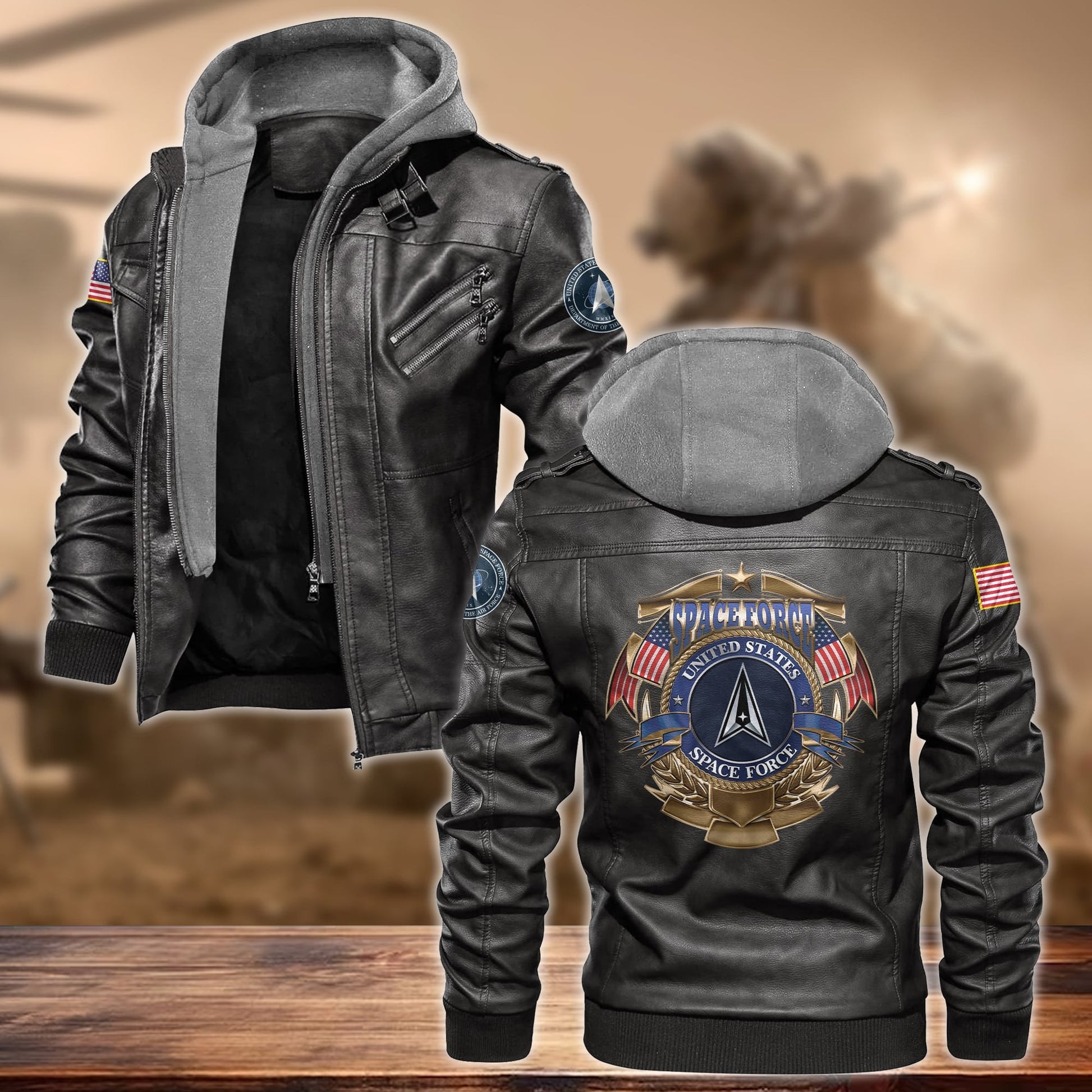 Premium Multiple US Military Services US Veteran Leather Jacket APVC130901