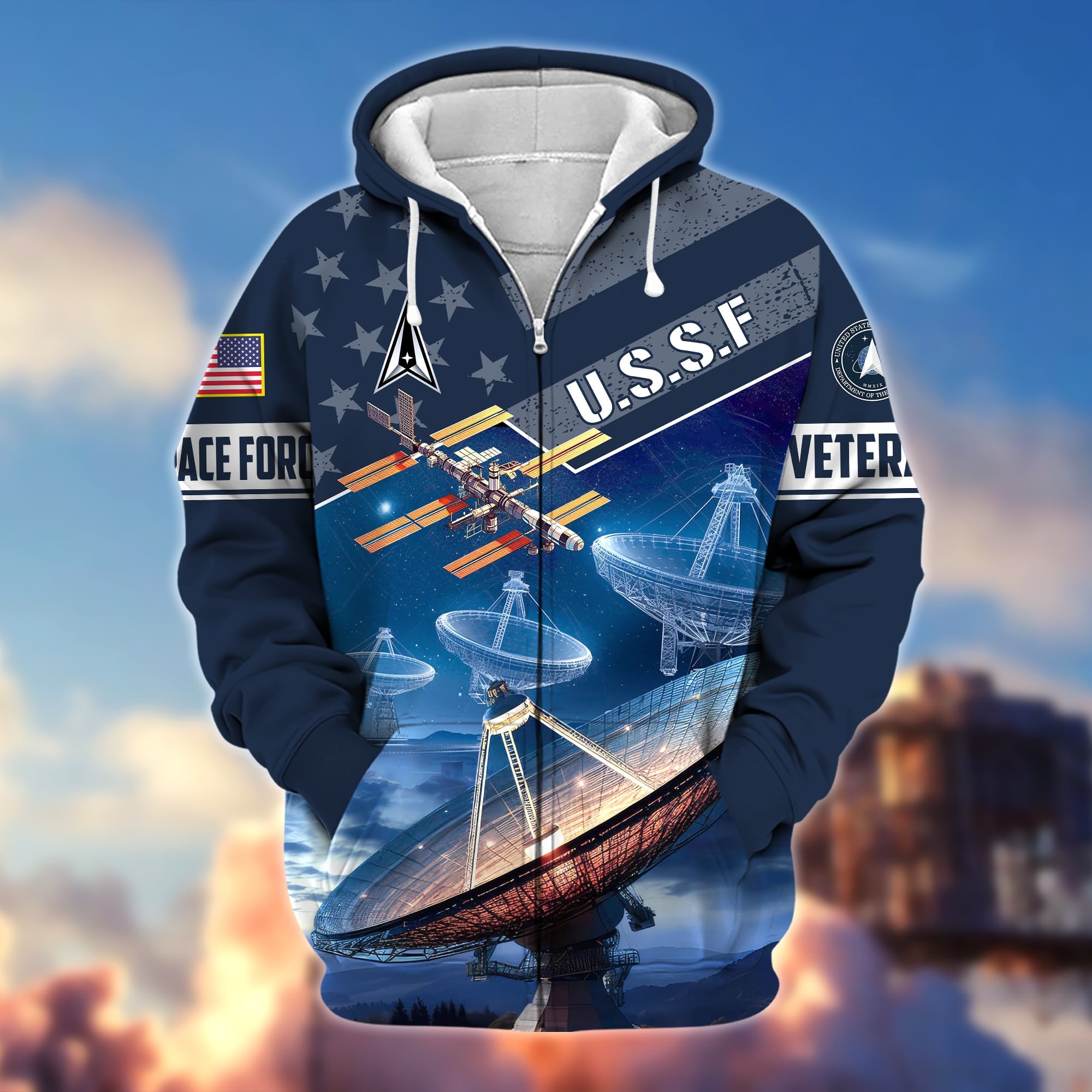 Premium Multiple Military Services US Veteran Zip Hoodie APVC270901