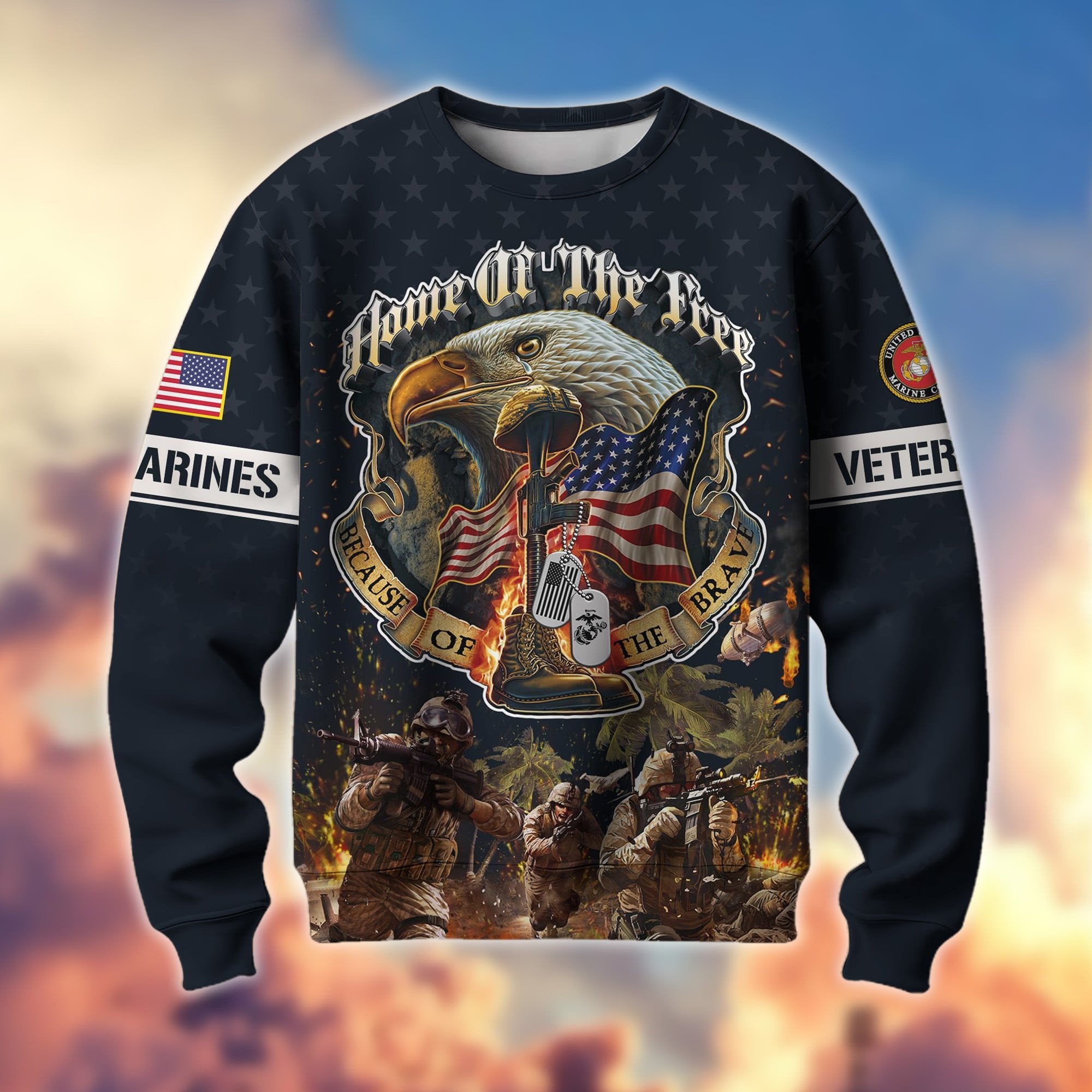 Premium Home Of The Free US Veteran Sweatshirt APVC151101